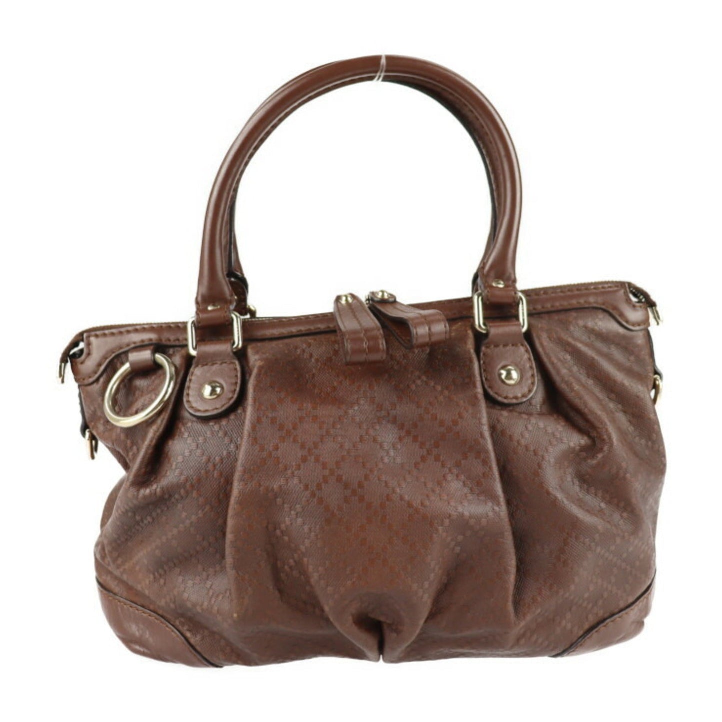 Gucci Sukey Brown Leather Handbag Shoulder Bag ()
