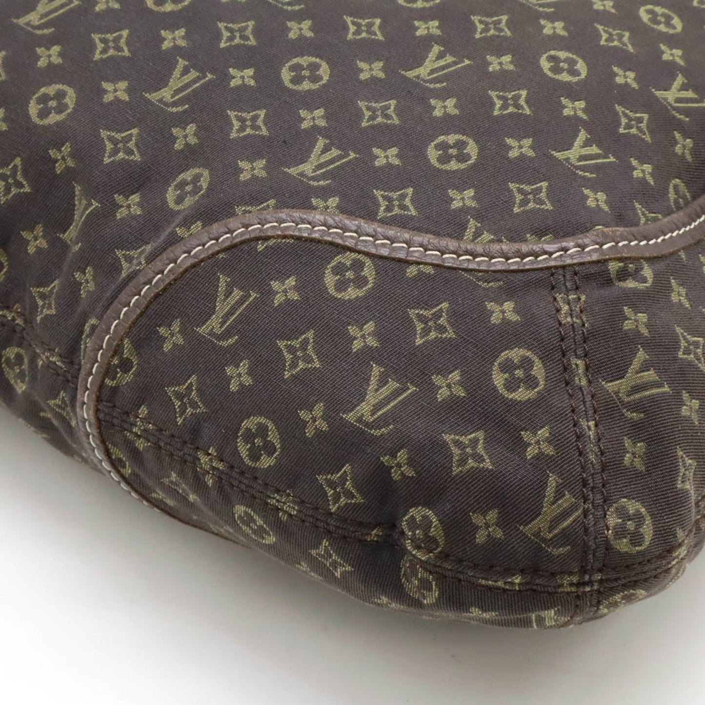 Louis Vuitton Monogram Mini Lin Ebene Canvas Leather Shoulder Bag Tote Bag