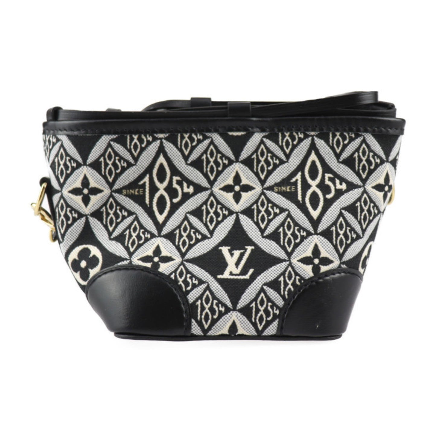Louis Vuitton Black Canvas Leather Handbag Shoulder Bag Tote Bag