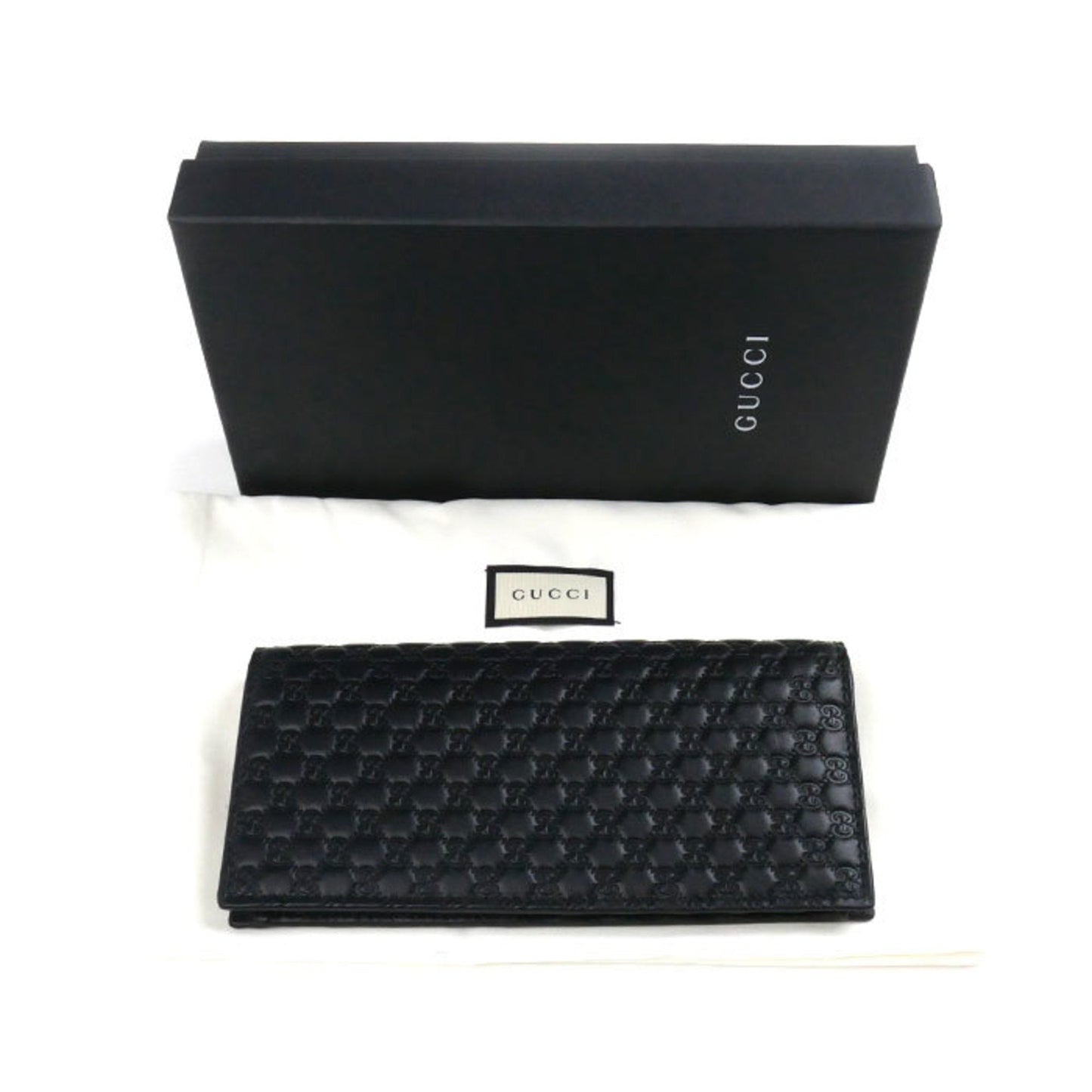 Gucci Black Leather Long Wallet (Bi-Fold)