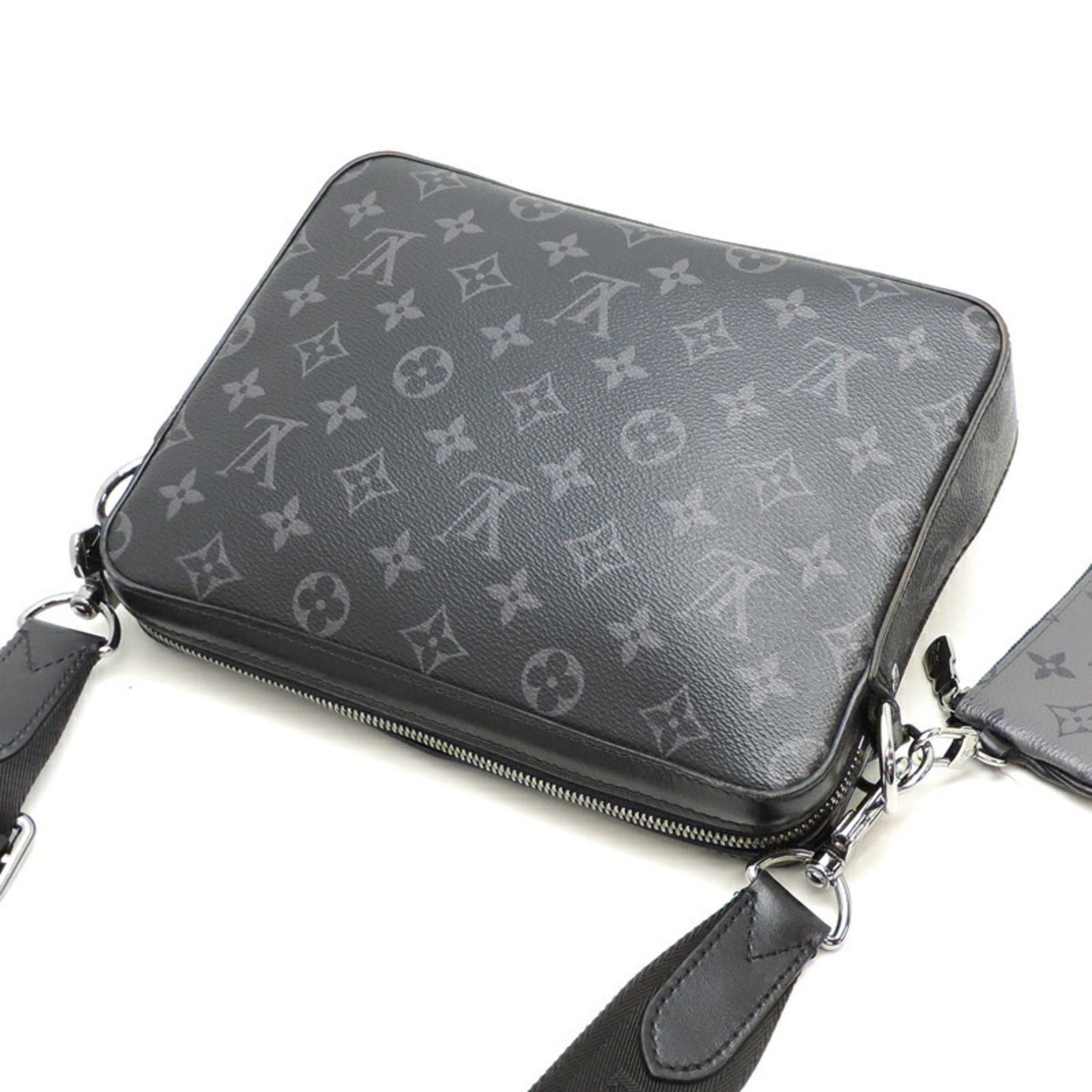Louis Vuitton Black Gray Monogram Eclipse Pouch Shoulder Bag