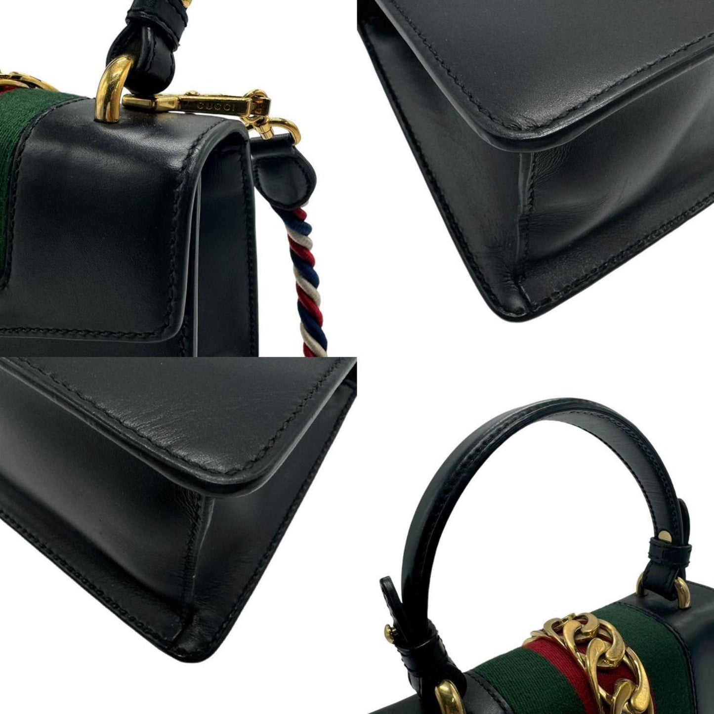 Gucci Black Leather Handbag Shoulder Bag