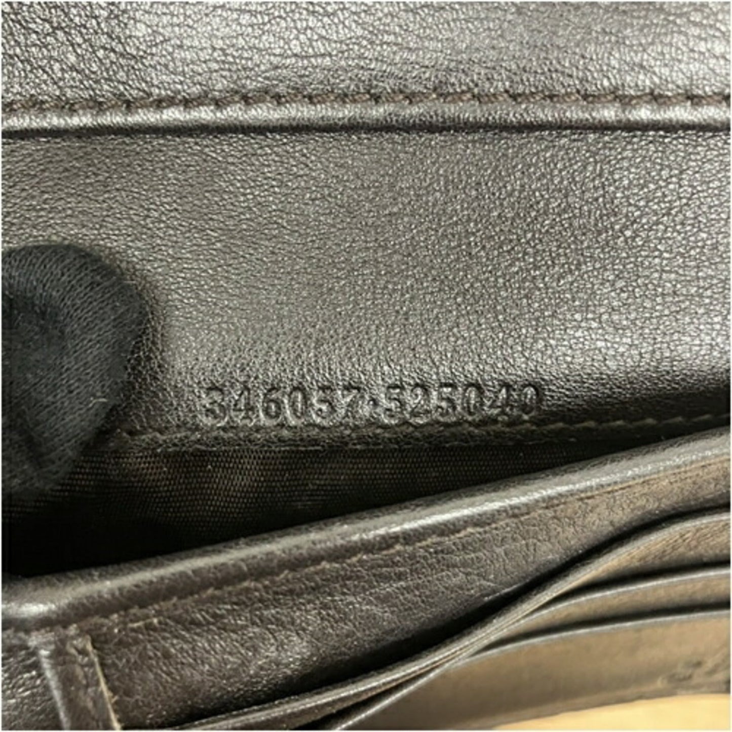 Gucci Black Leather Long Wallet (Tri-Fold)