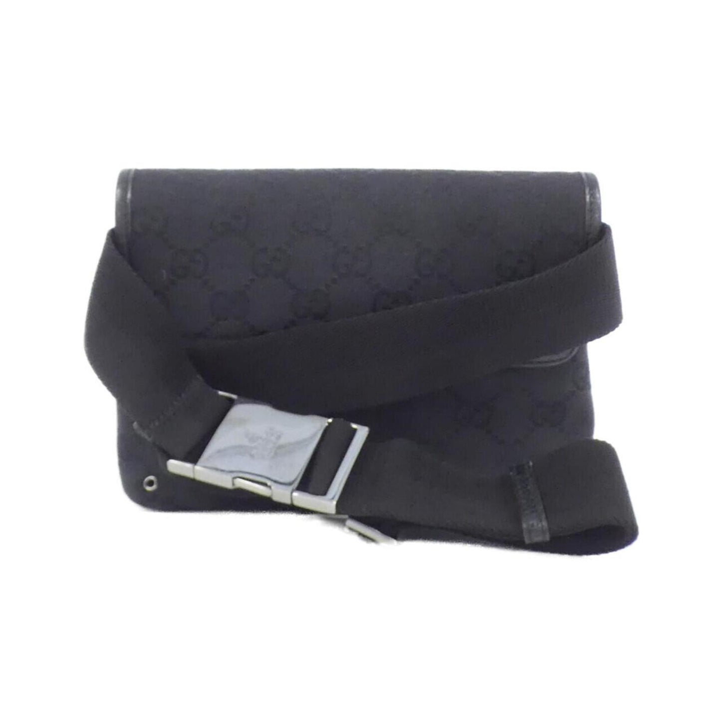 Gucci Black Gg Canvas Fanny Pack