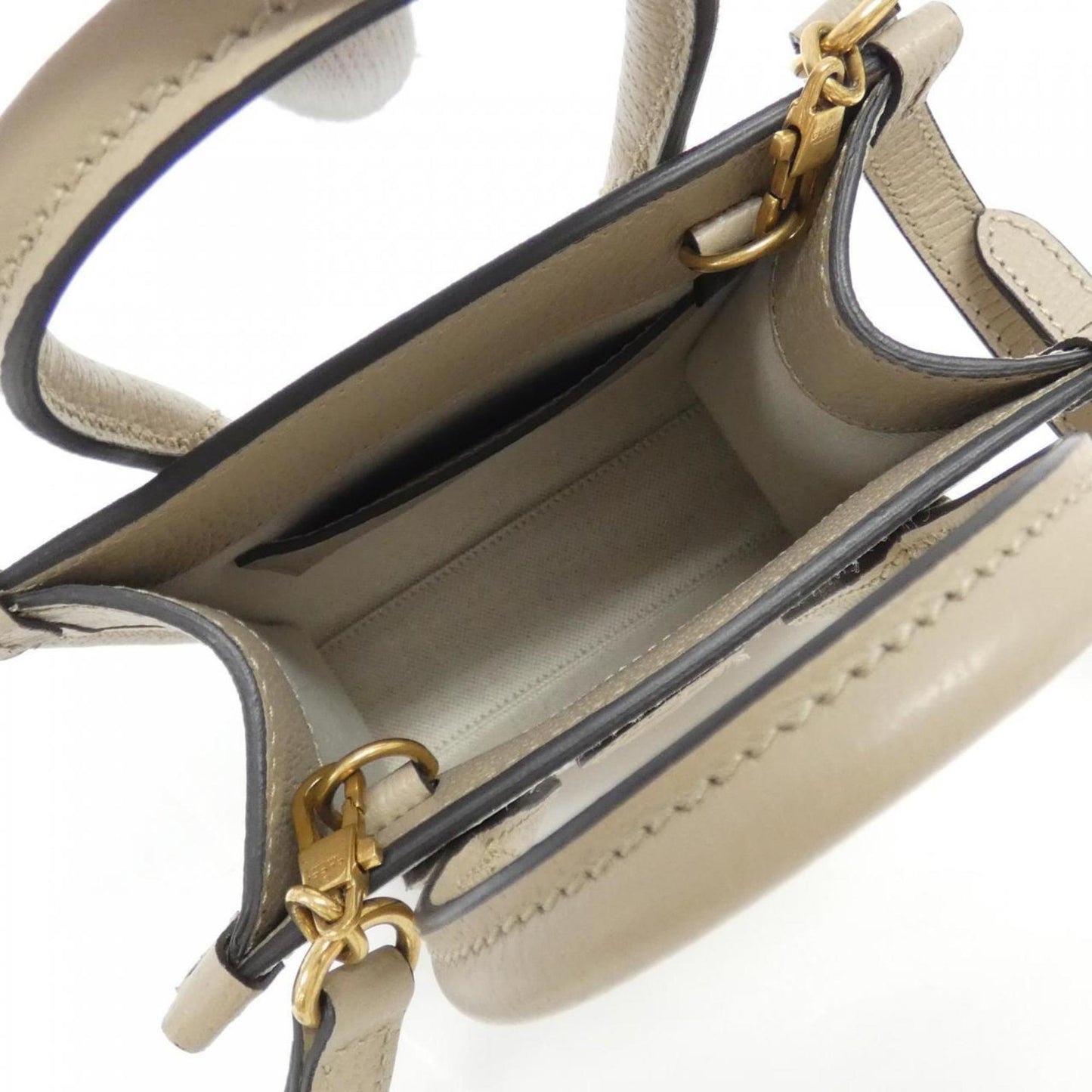 Gucci Beige White Gg Supreme Leather Handbag