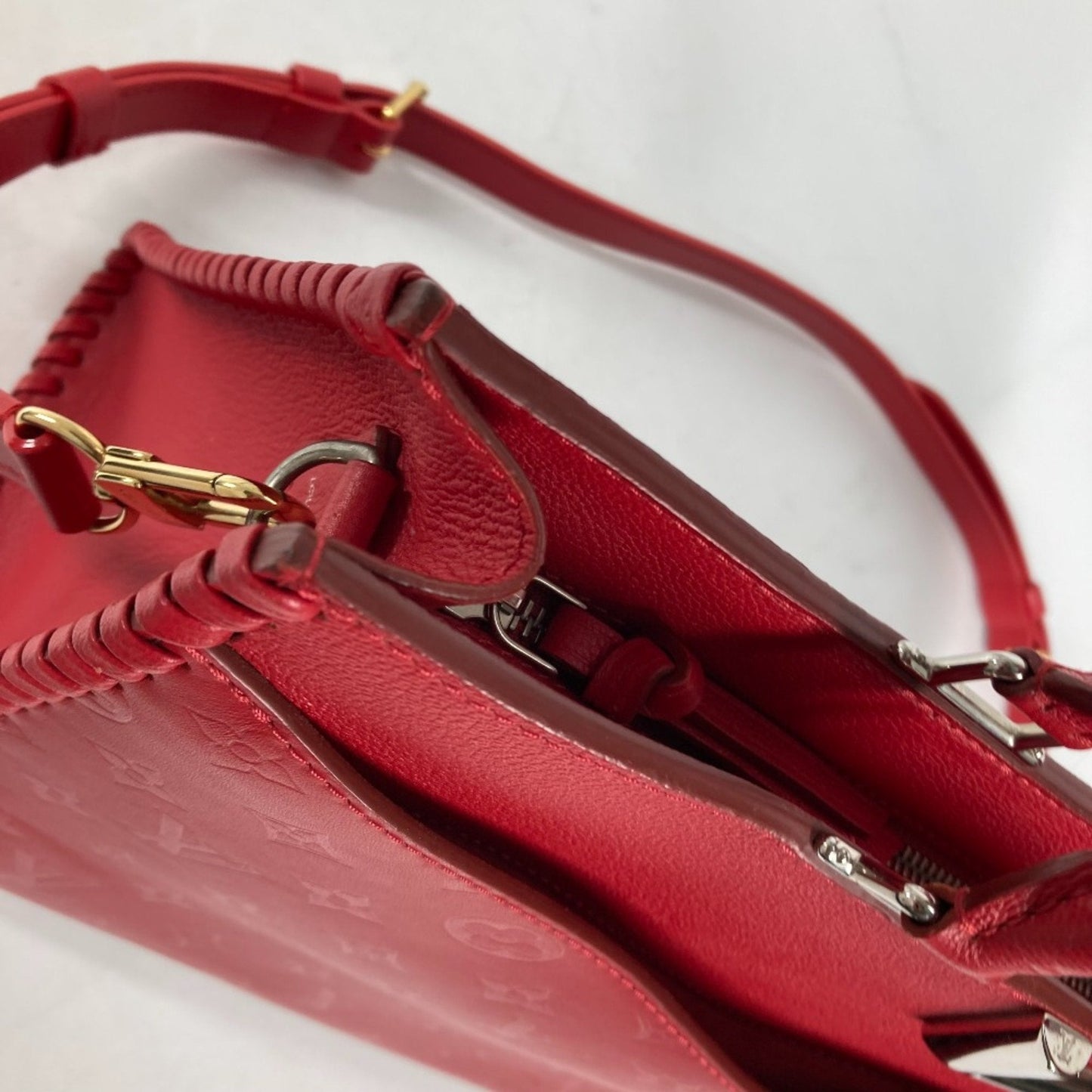 Louis Vuitton Red Leather Shoulder Bag