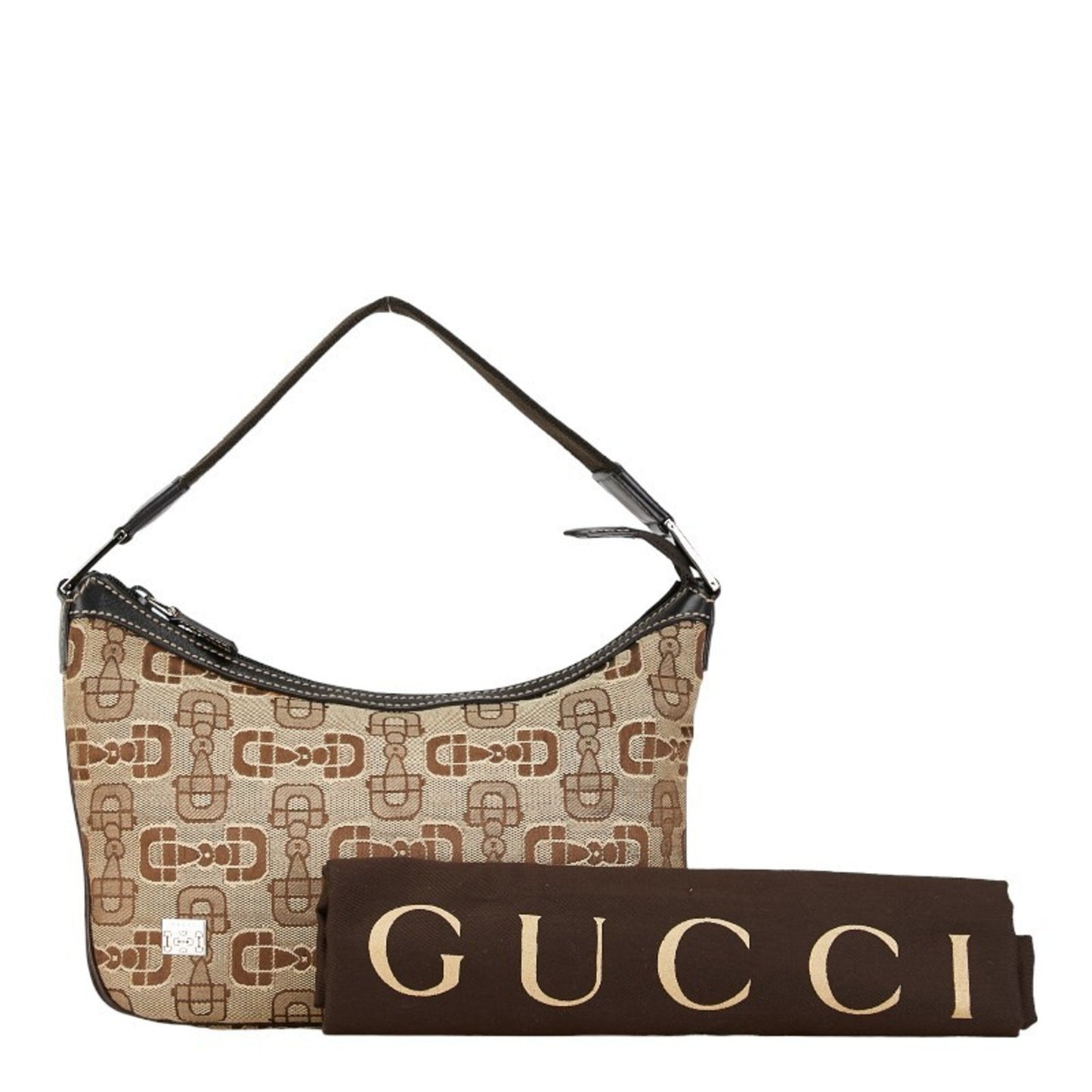 Gucci Beige Brown Canvas Leather Handbag Shoulder Bag
