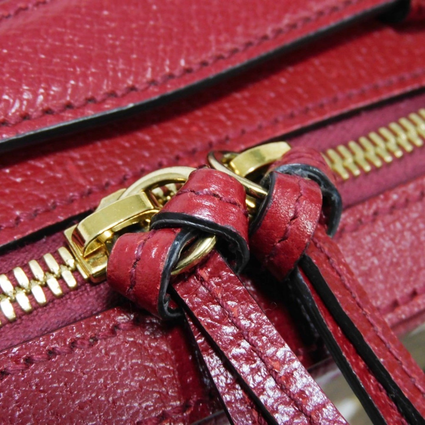 Gucci Brown Red Color Gg Supreme Canvas Leather Handbag Shoulder Bag