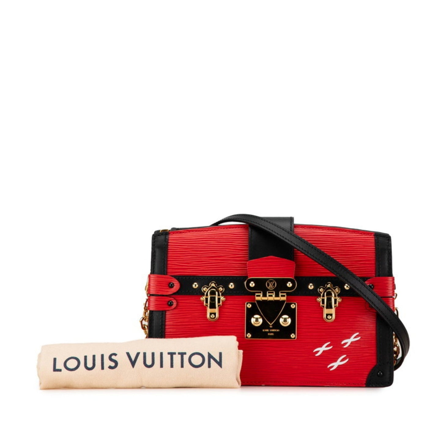 Louis Vuitton Epi Black Rouge Leather Clutch Bag Shoulder Bag