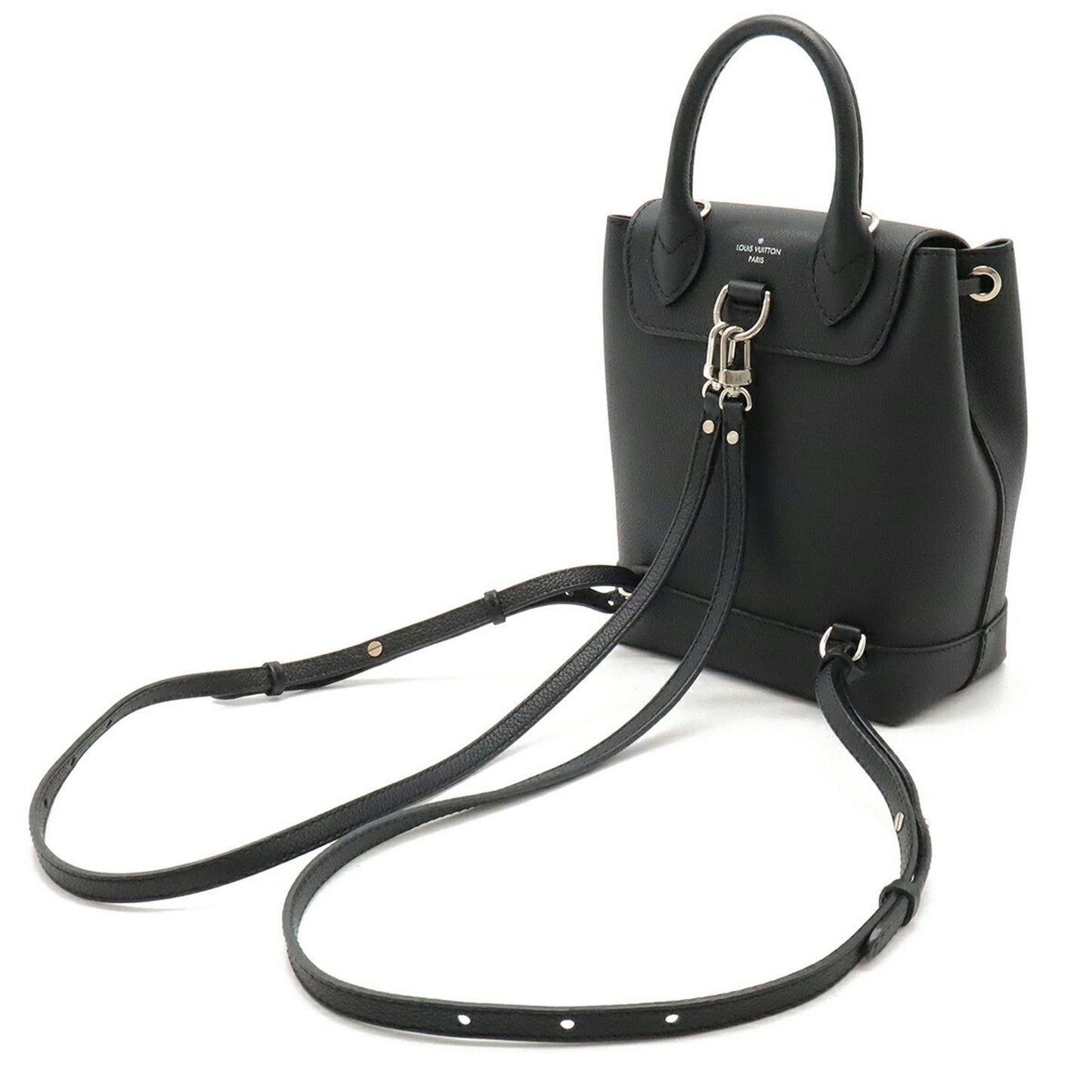 Louis Vuitton Noir Leather Backpack Handbag Shoulder Bag