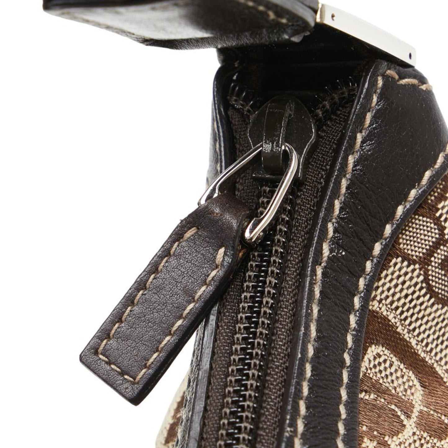 Gucci Beige Brown Canvas Leather Handbag Shoulder Bag