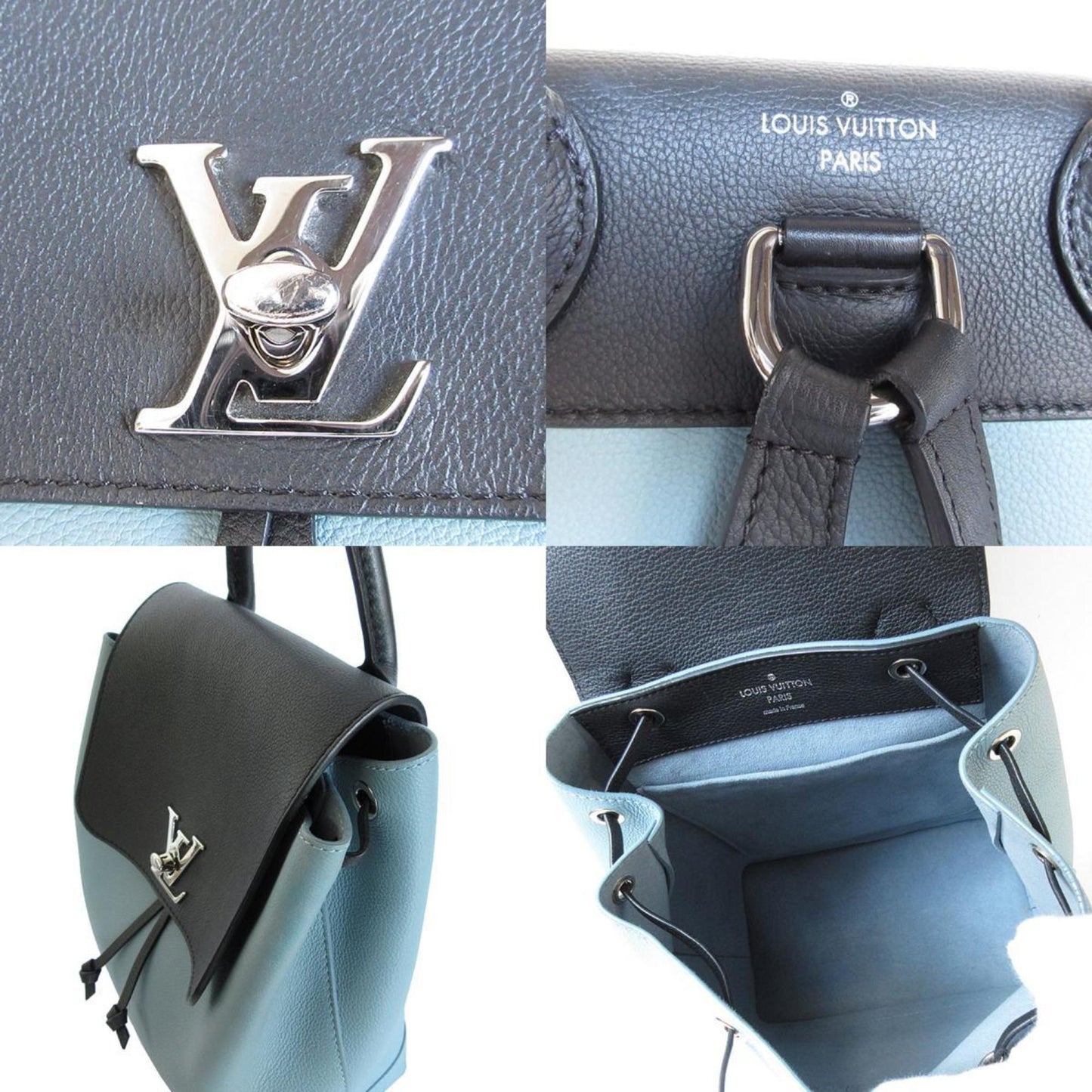 Louis Vuitton Black Blue Cuir Ombre Leather Backpack