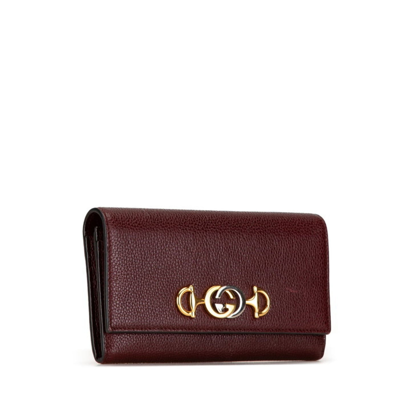 Gucci Wine Leather Long Wallet (Bi-Fold)