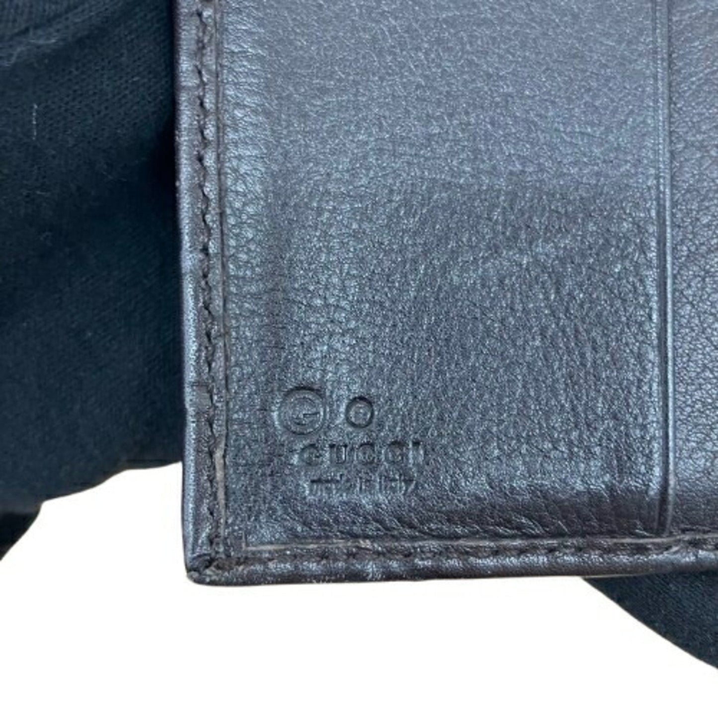 Gucci Black Leather Long Wallet (Tri-Fold)