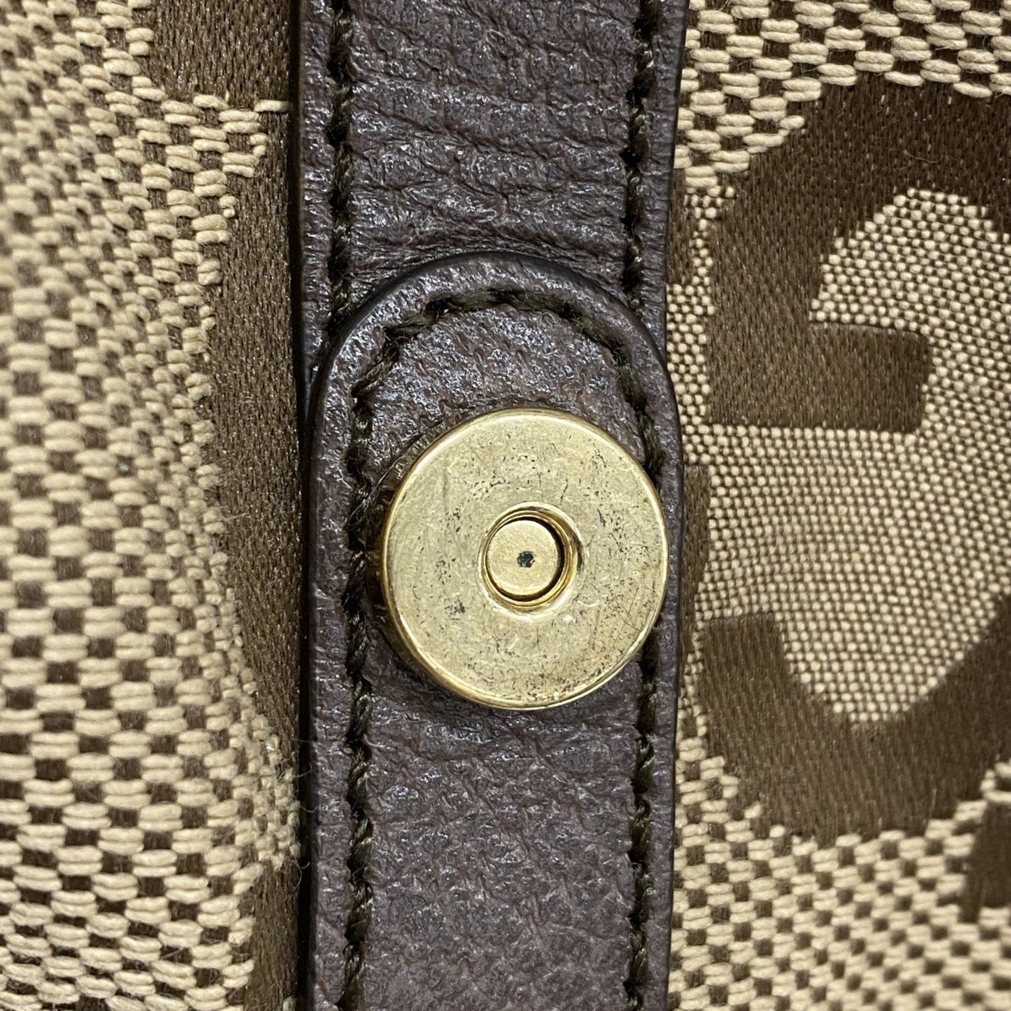 Gucci Brown Canvas Leather Backpack