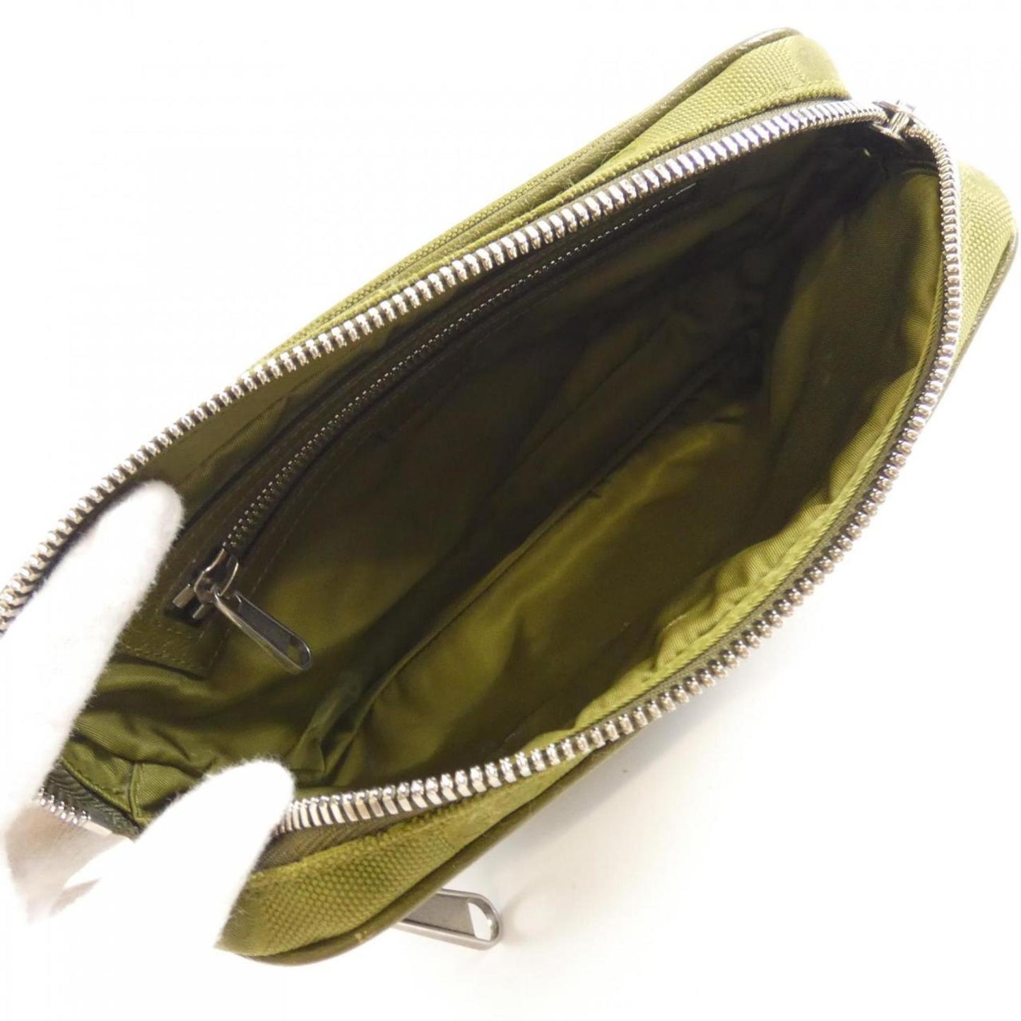 Gucci Green Leather Nylon Fanny Pack