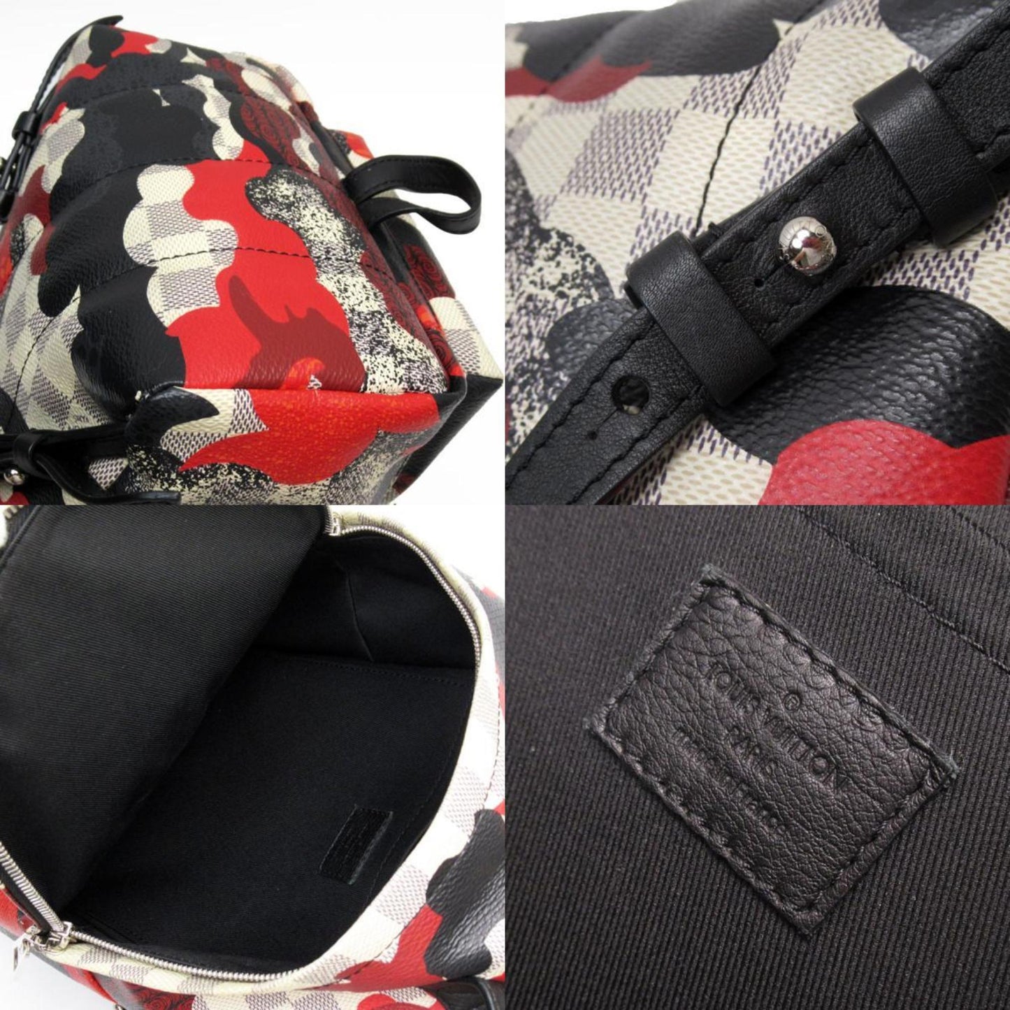 Louis Vuitton Azur Black Red Color Damier Azur Backpack