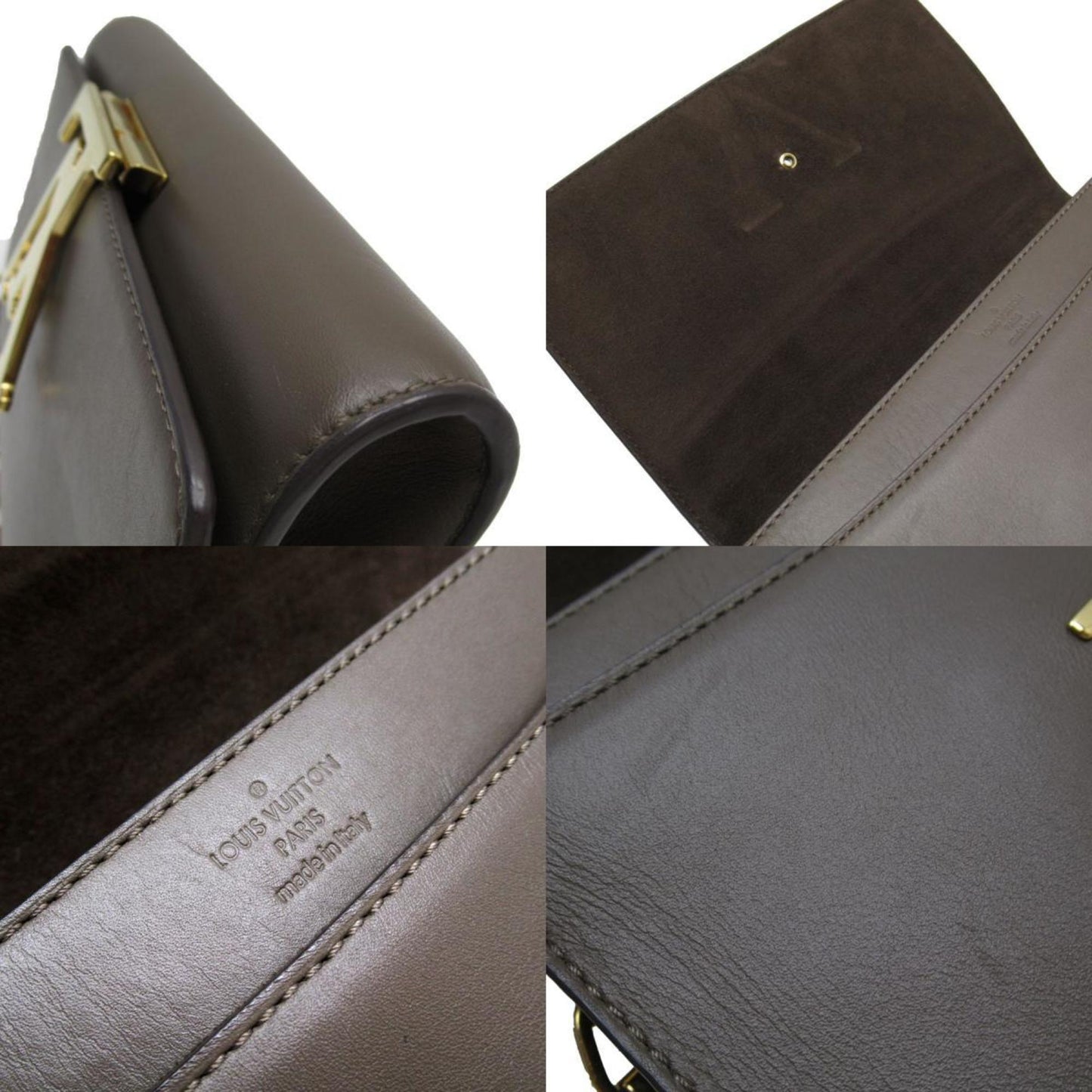 Louis Vuitton Brown Leather Pochette Shoulder Bag