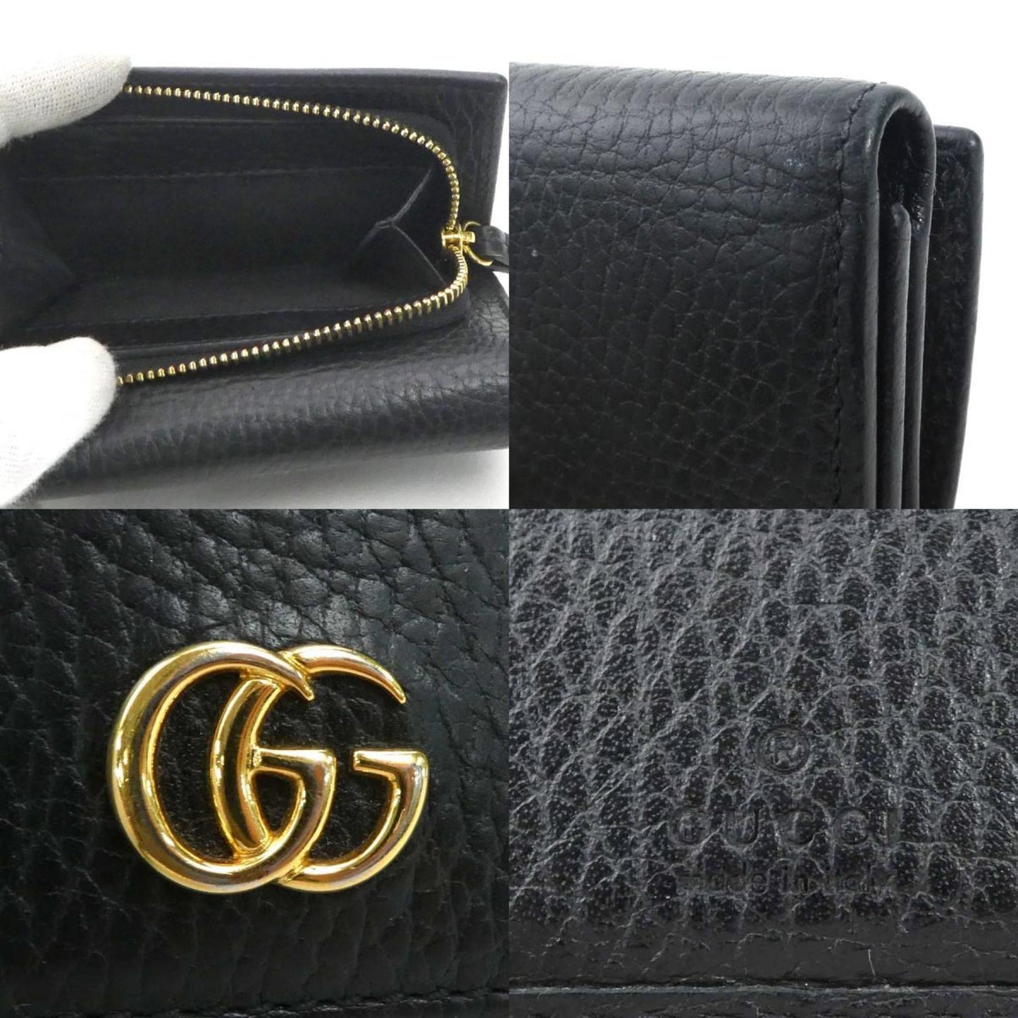 Gucci Black Leather Wallet (Tri-Fold)