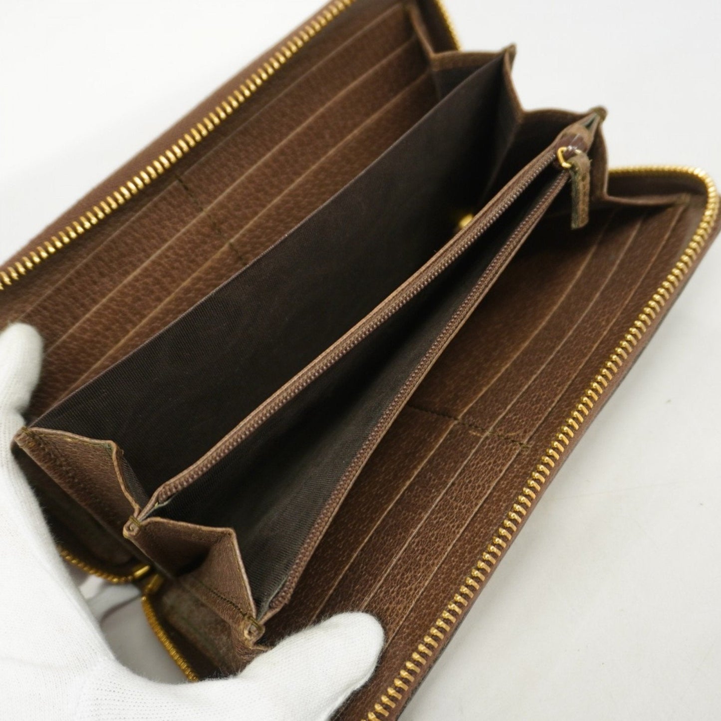 Gucci Brown Pvc Long Wallet (Bi-Fold)