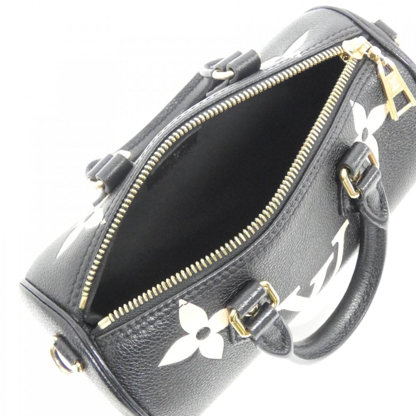 Louis Vuitton Beige Black Leather Shoulder Bag