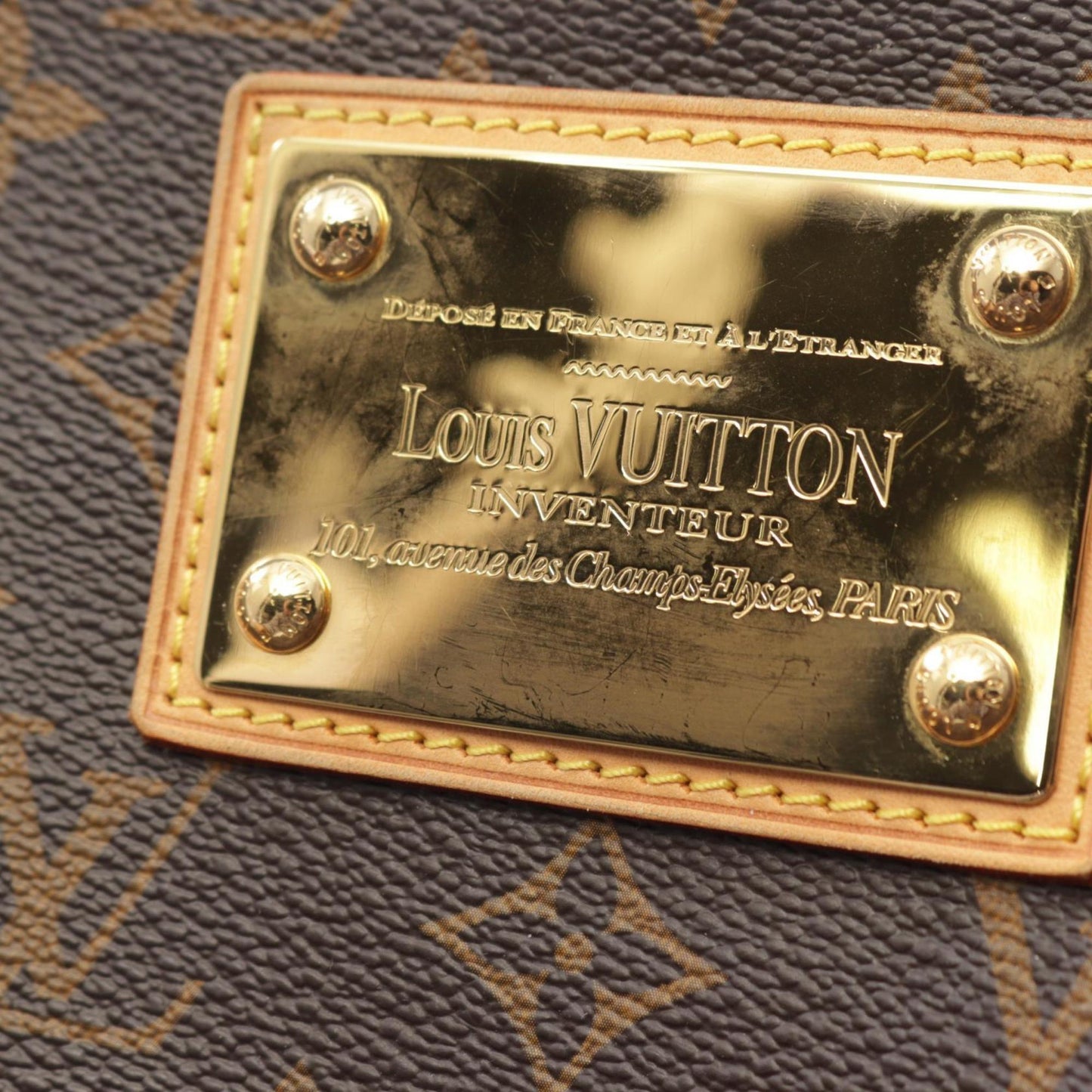Louis Vuitton Brown Coated Canvas Leather Shoulder Bag
