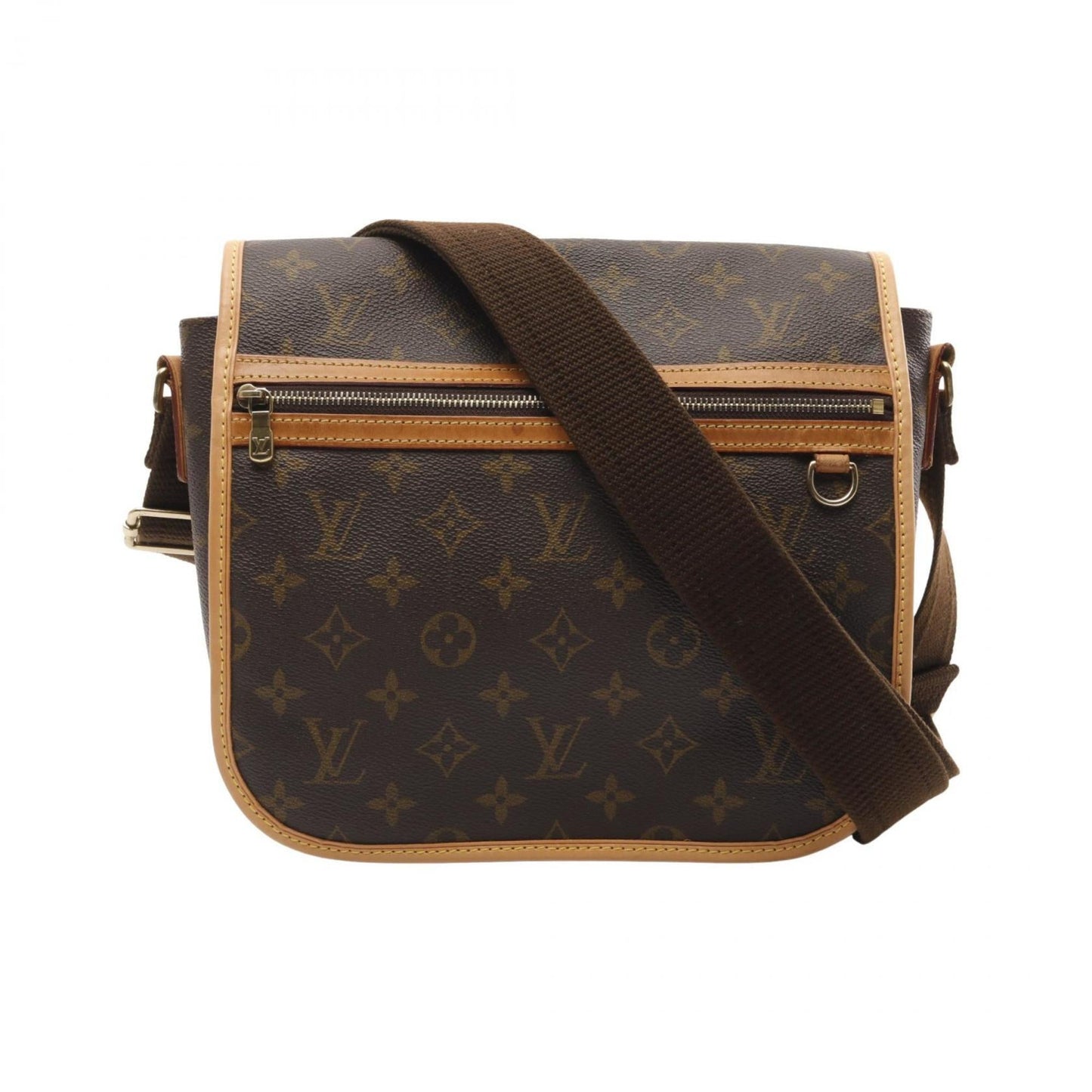 Louis Vuitton Brown Coated Canvas Leather Shoulder Bag