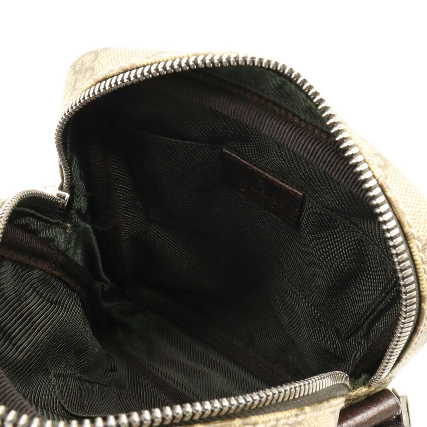 Gucci Beige Dark Brown Khaki Pvc Leather Pochette Shoulder Bag