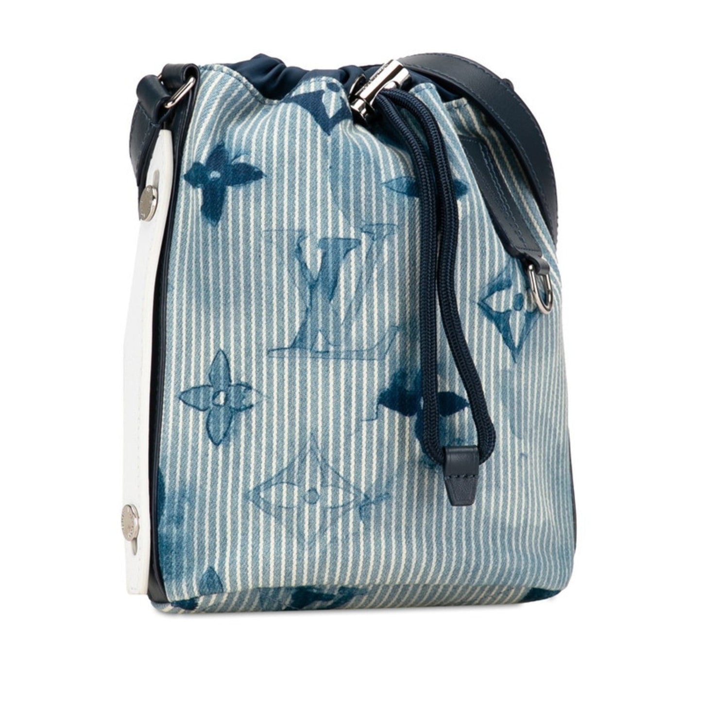 Louis Vuitton Blue Navy Cotton Canvas Leather Shoulder Bag