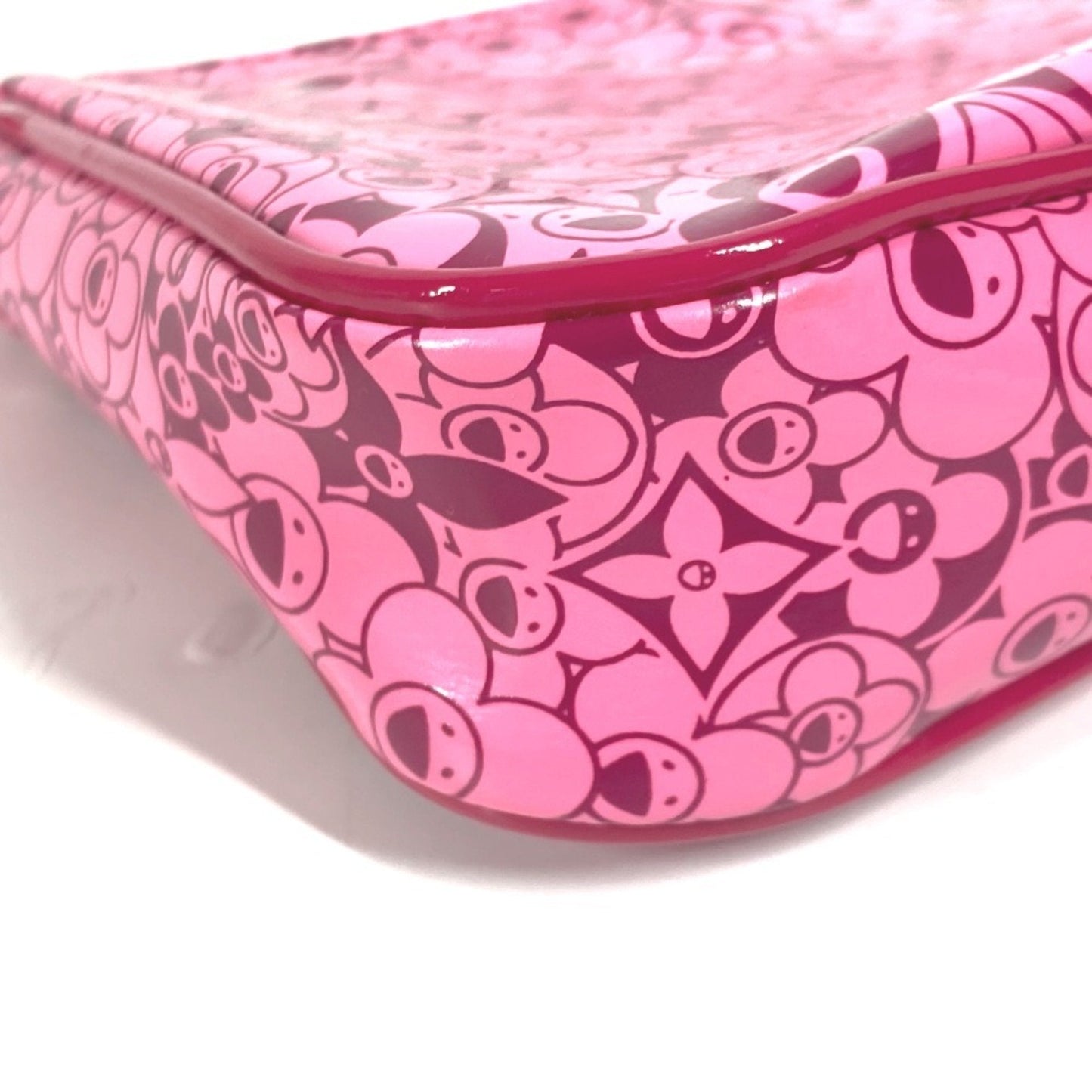 Louis Vuitton Pink Pvc Leather Handbag Pouch Shoulder Bag