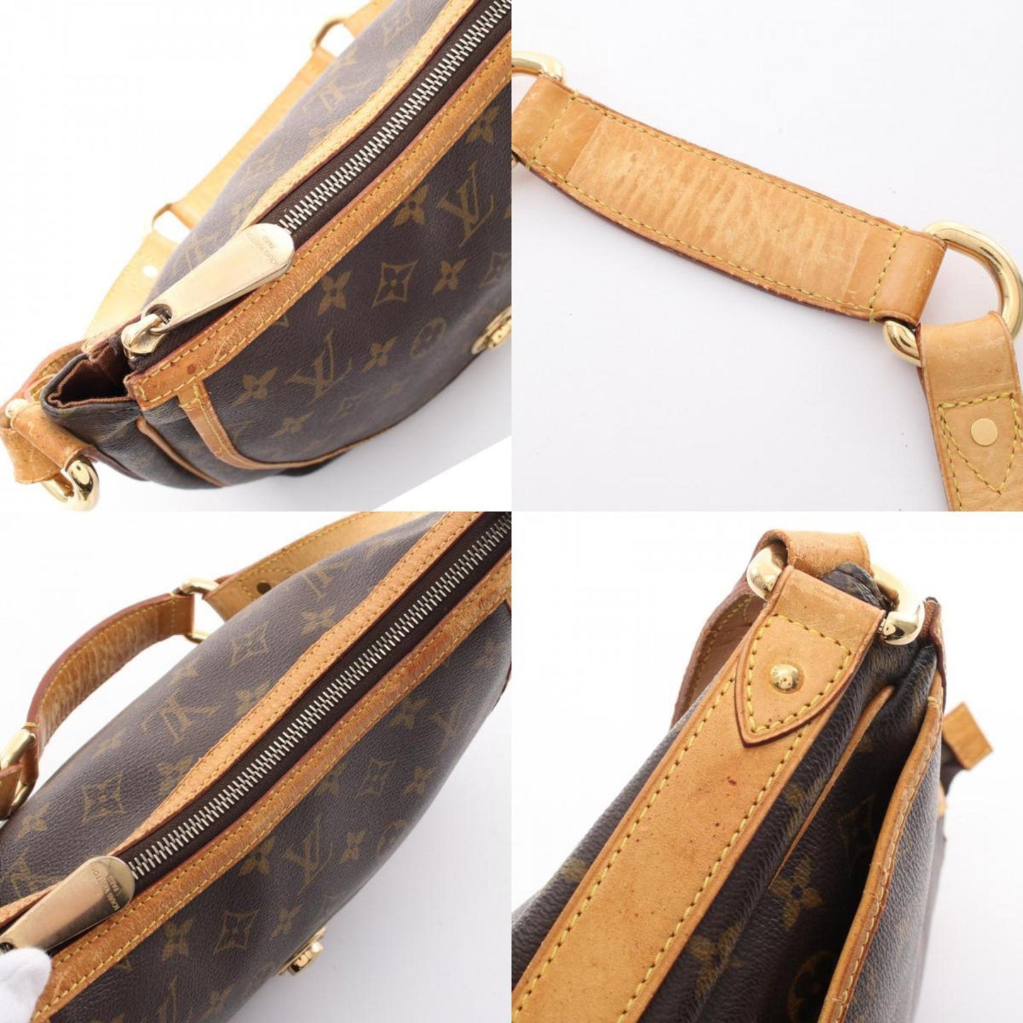 Louis Vuitton Brown Monogram Coated Canvas Leather Shoulder Bag