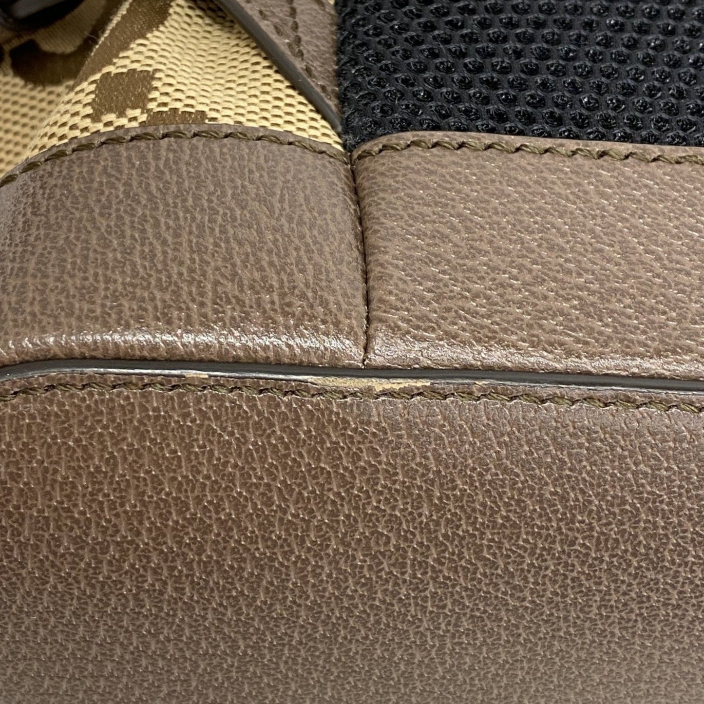 Gucci Brown Canvas Leather Backpack