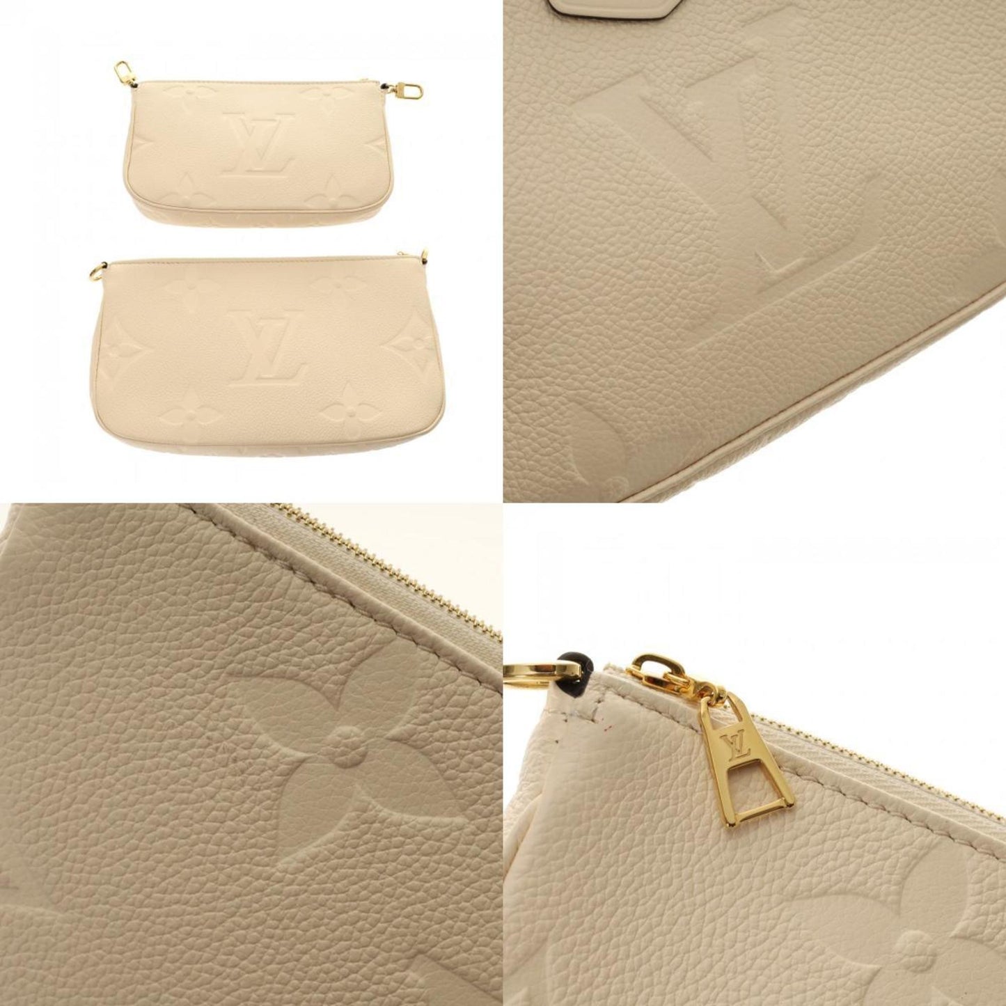 Louis Vuitton Cream Leather Pouch Shoulder Bag