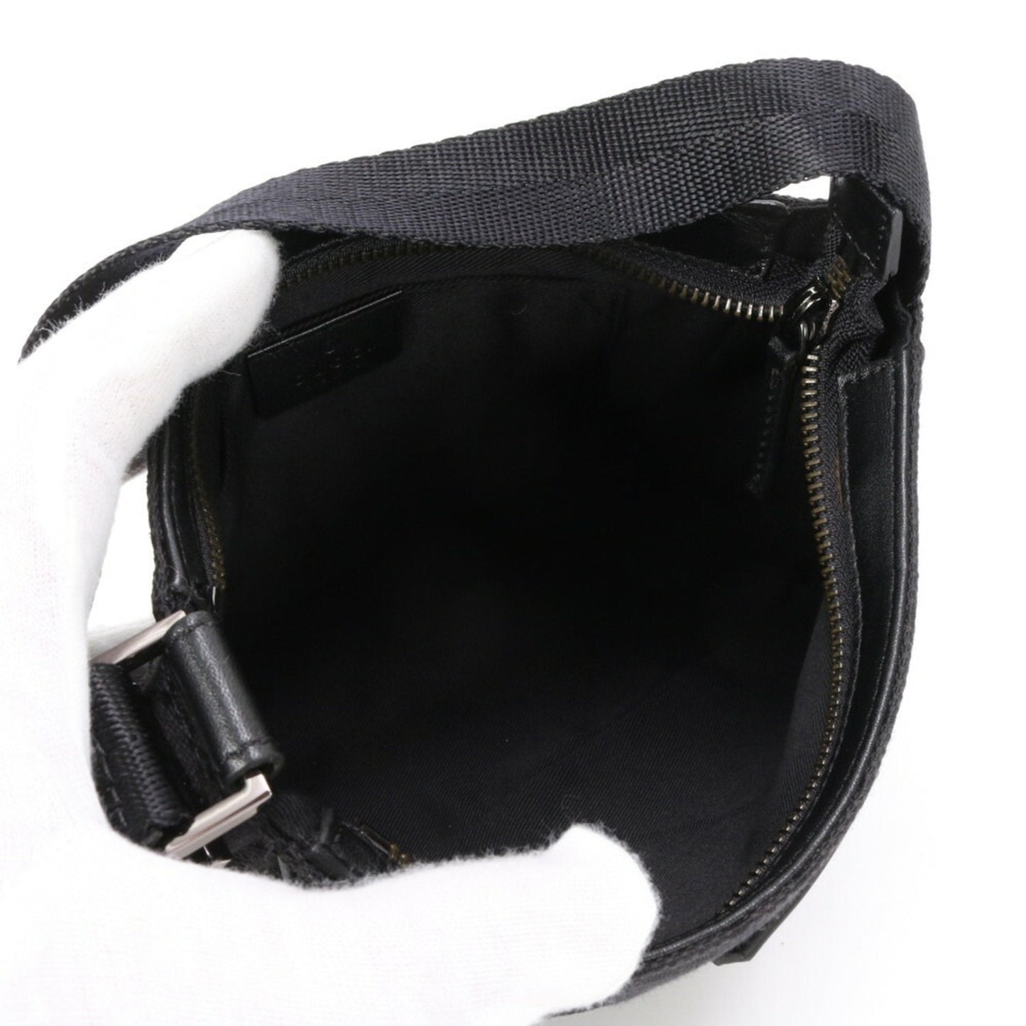 Gucci Gg Canvas Black Leather Canvas Handbag Tote Bag