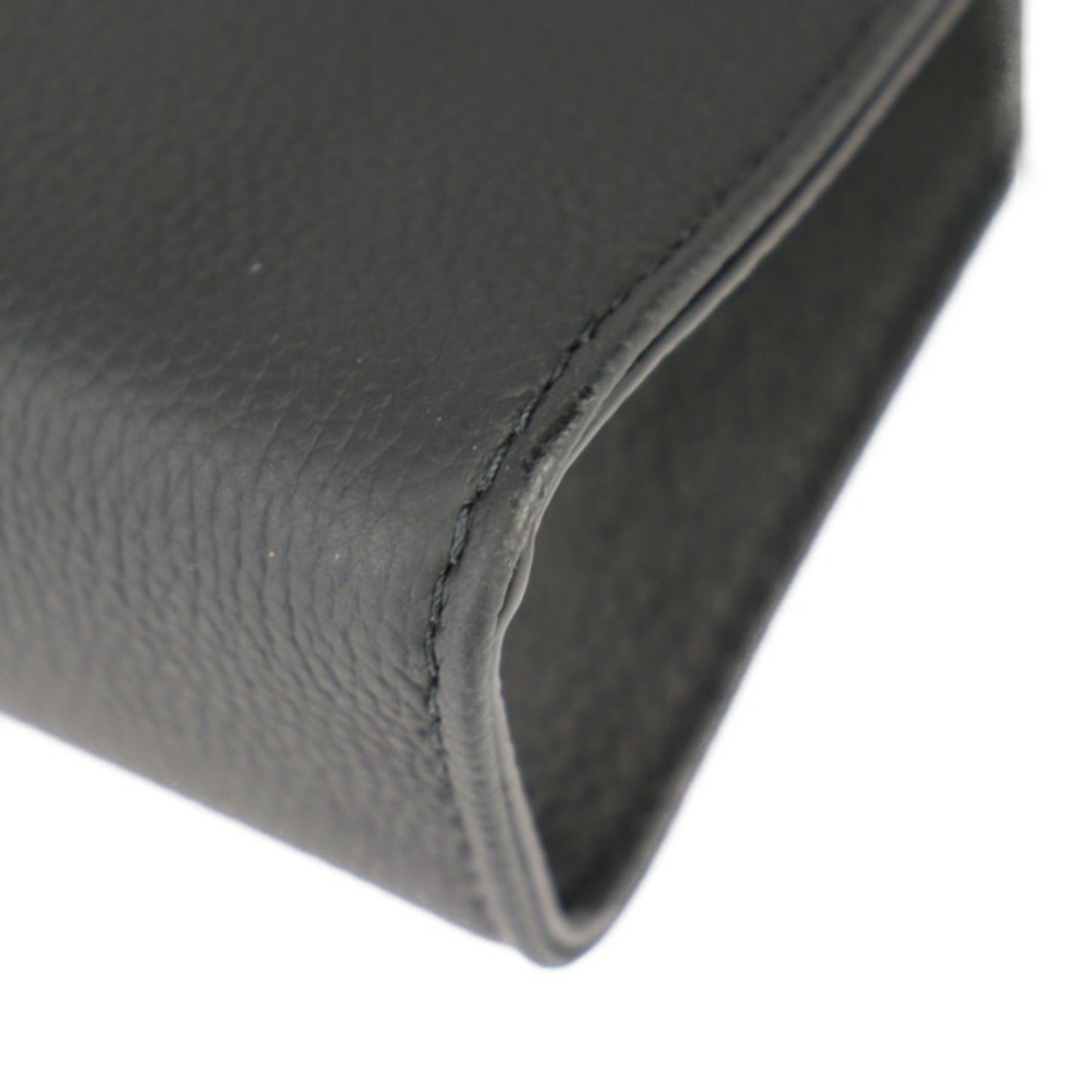 Louis Vuitton Black Leather Clutch Bag Handbag Shoulder Bag