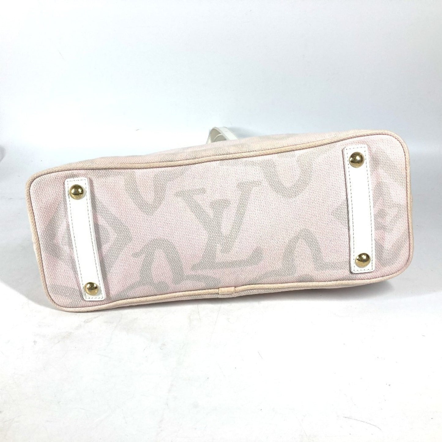 Louis Vuitton Pink White Cotton Shoulder Bag Tote Bag