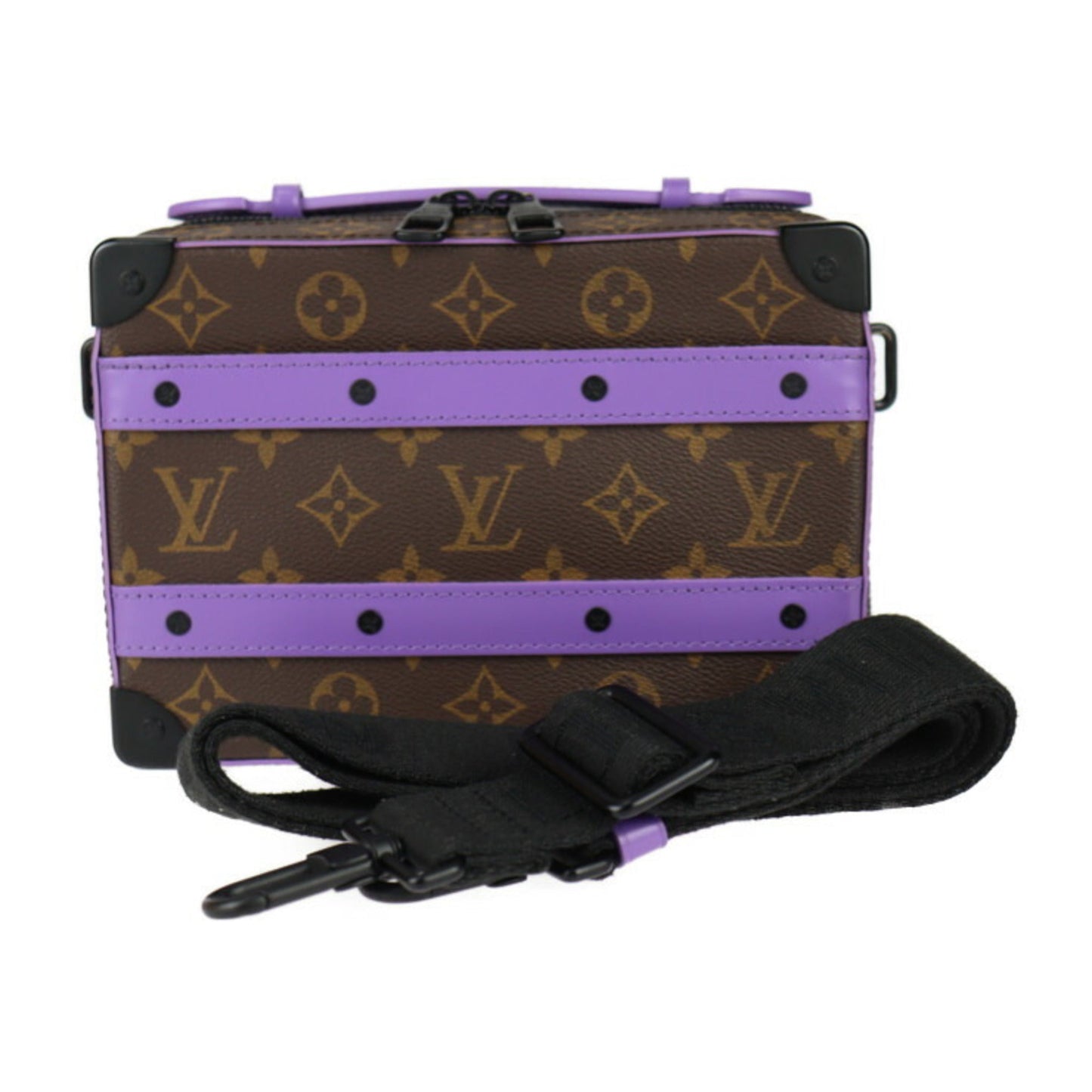 Louis Vuitton Brown Purple Pvc Leather Clutch Bag Handbag Pochette Shoulder Bag ()