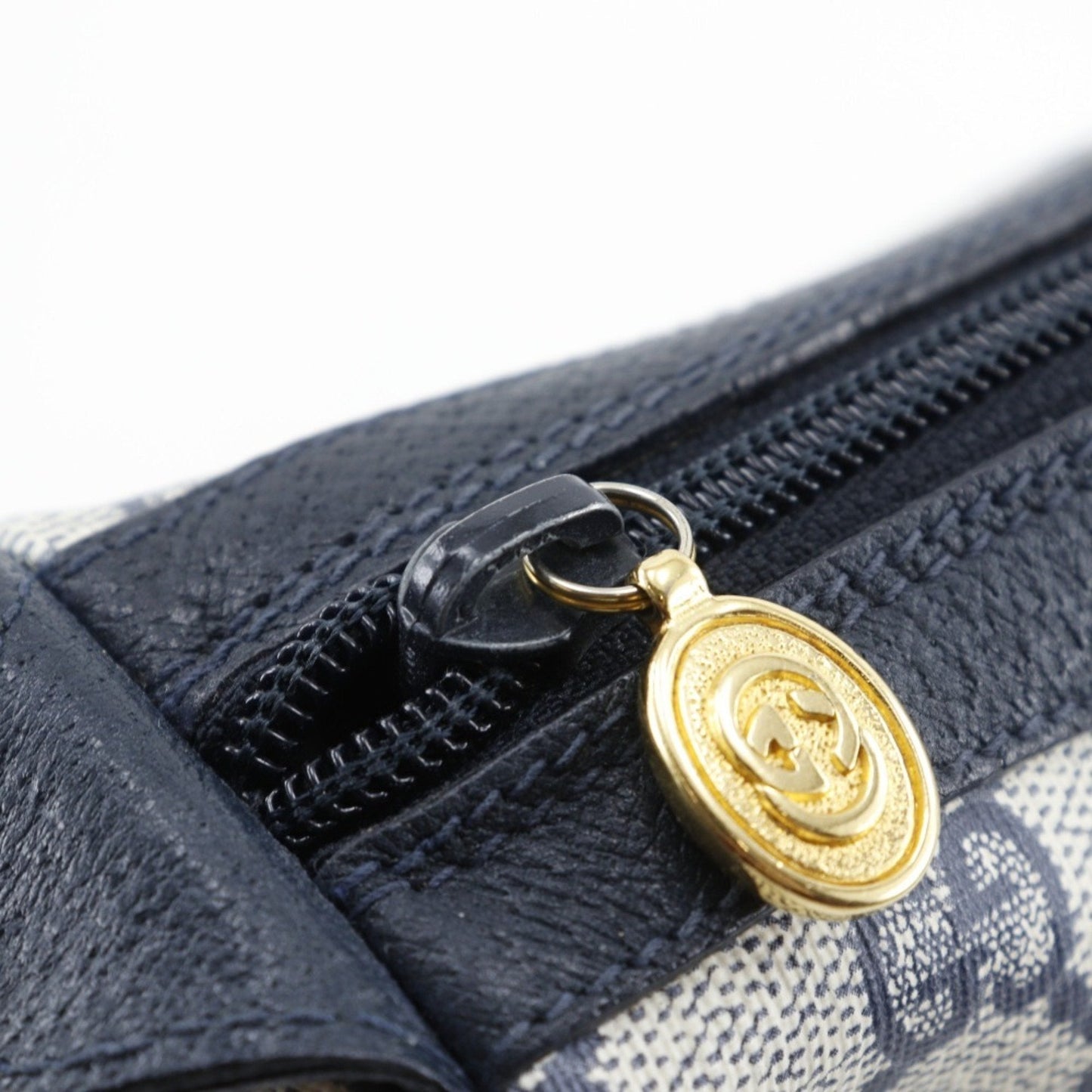 Gucci Gray Navy Gg Plus Shoulder Bag