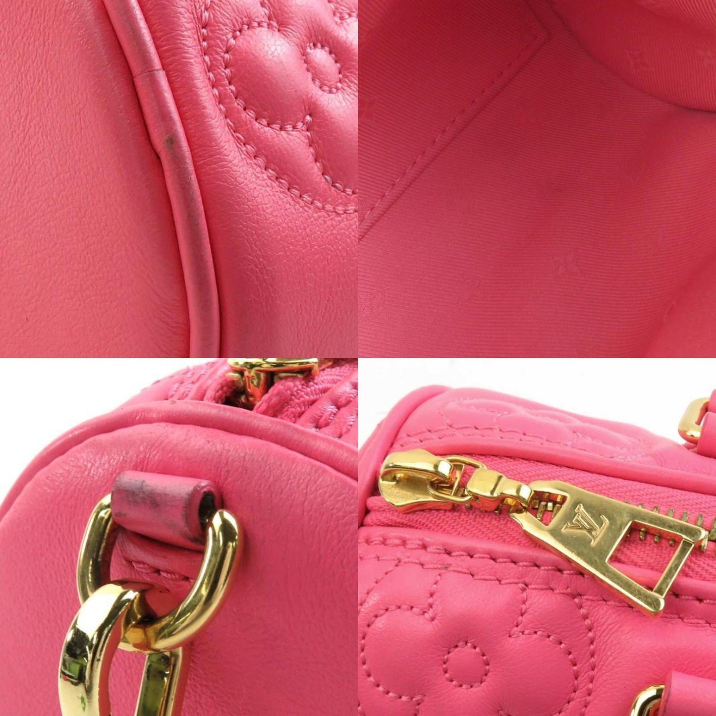 Louis Vuitton Pink Leather Handbag Shoulder Bag