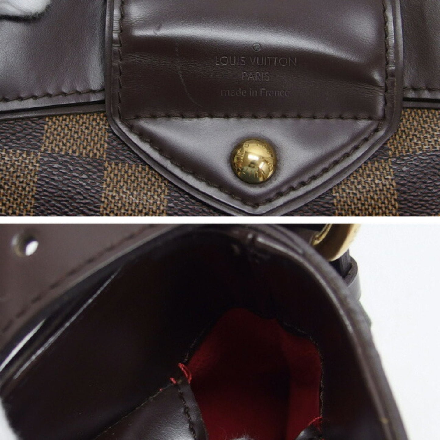 Louis Vuitton Damier Canvas Dark Brown Damier Canvas Leather Shoulder Bag