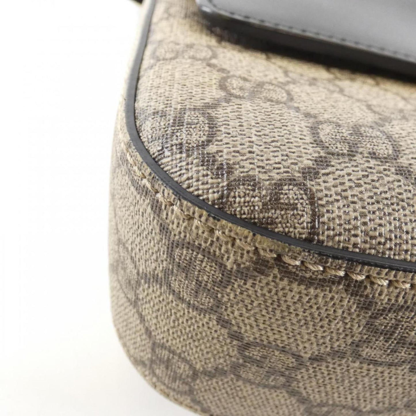 Gucci Beige Black Gg Supreme Leather Shoulder Bag