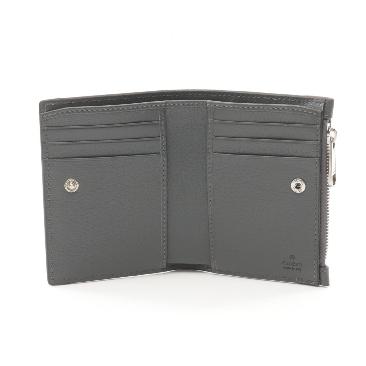 Gucci Gray Leather Coated Canvas Wallet (Bi-Fold)