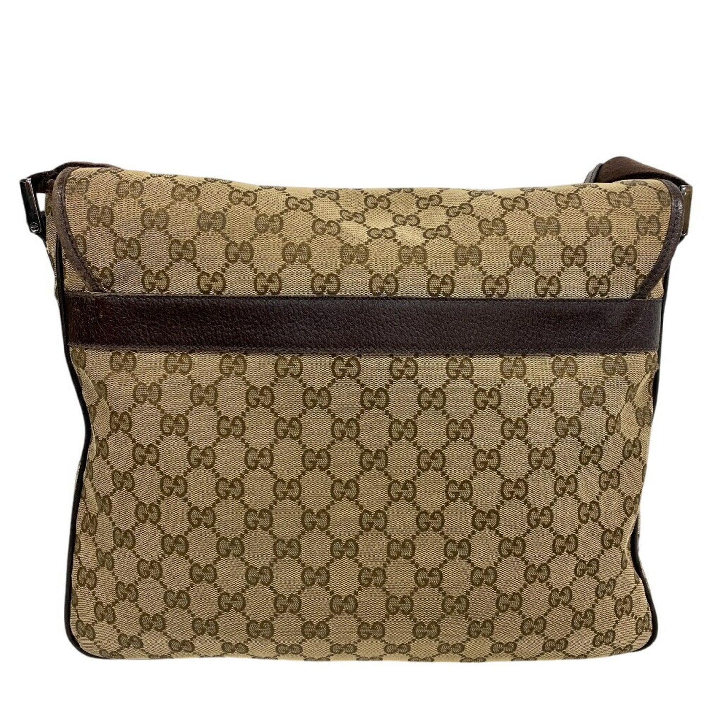 Gucci Gg Canvas Brown Gg Canvas Leather Shoulder Bag