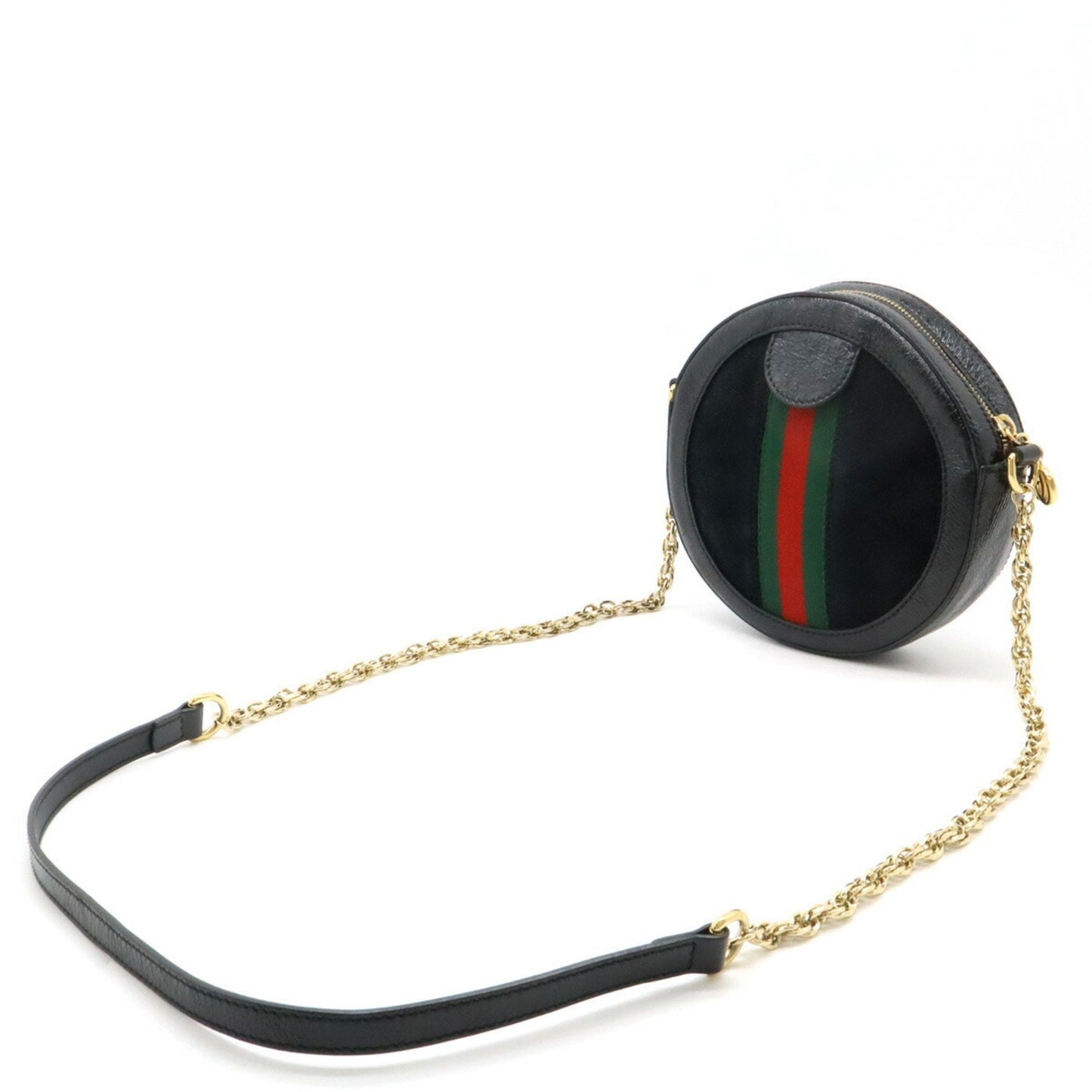 Gucci Gg Marmont Black Green Red Color Suede Patent Leather Pochette Shoulder Bag
