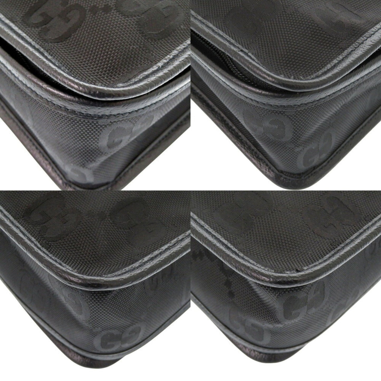 Gucci Black Nylon Canvas Leather Pouch
