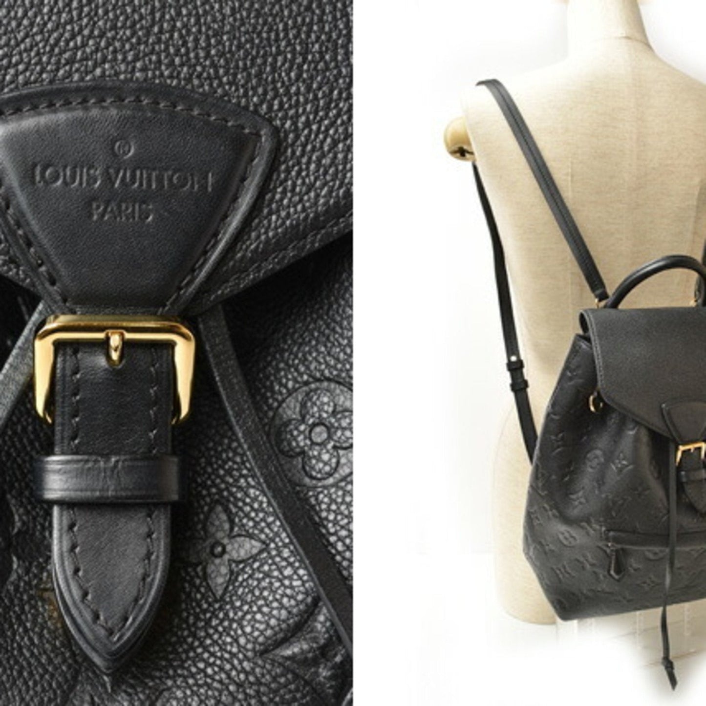 Louis Vuitton Black Monogram Empreinte Leather Backpack