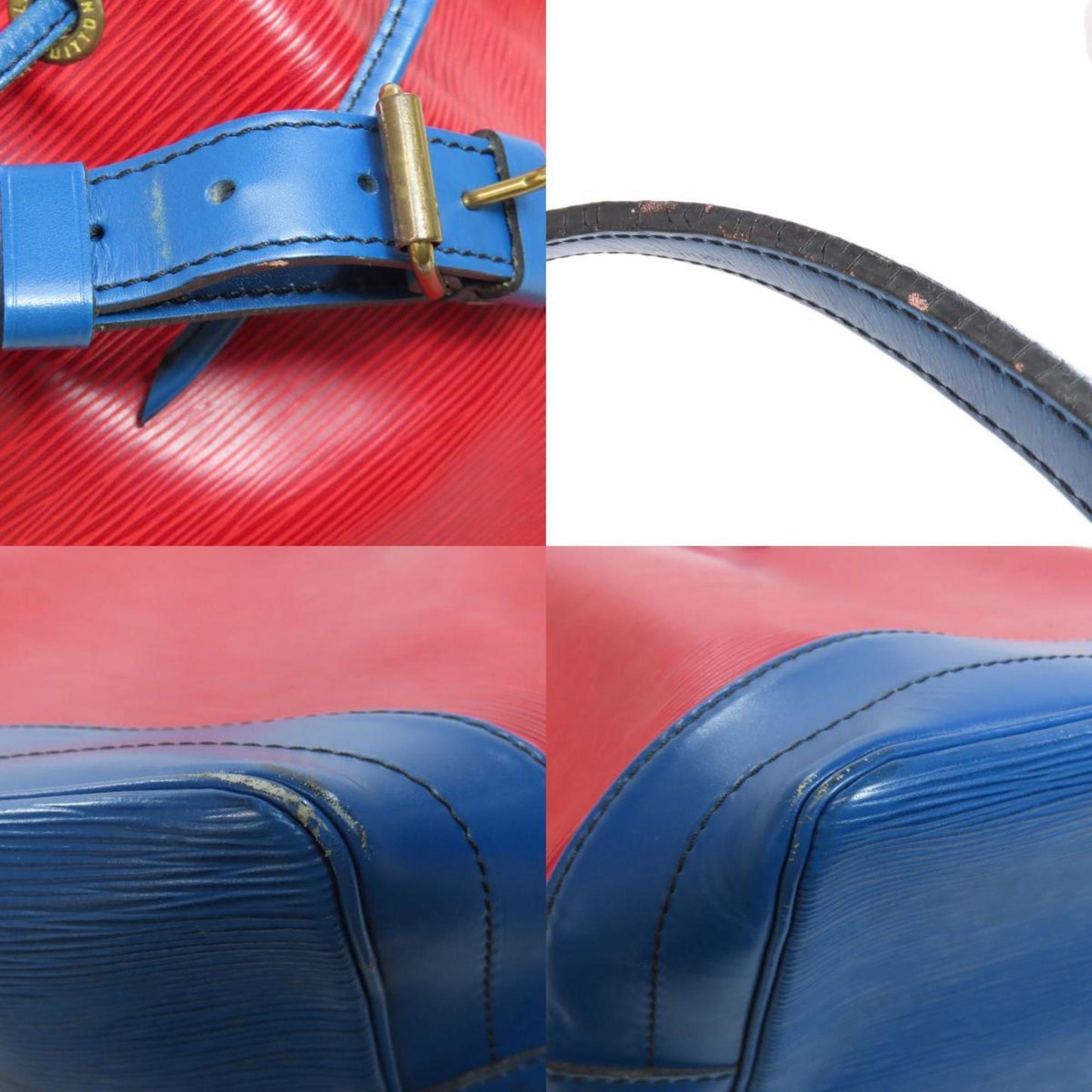 Louis Vuitton Castilian Red Toledo Blue Epi Leather Shoulder Bag