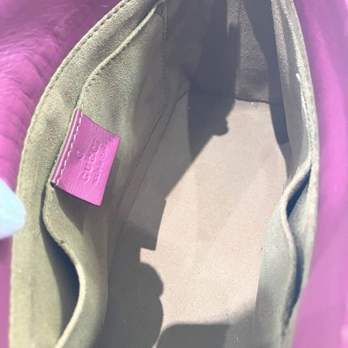 Gucci Pink Canvas Leather Handbag Shoulder Bag