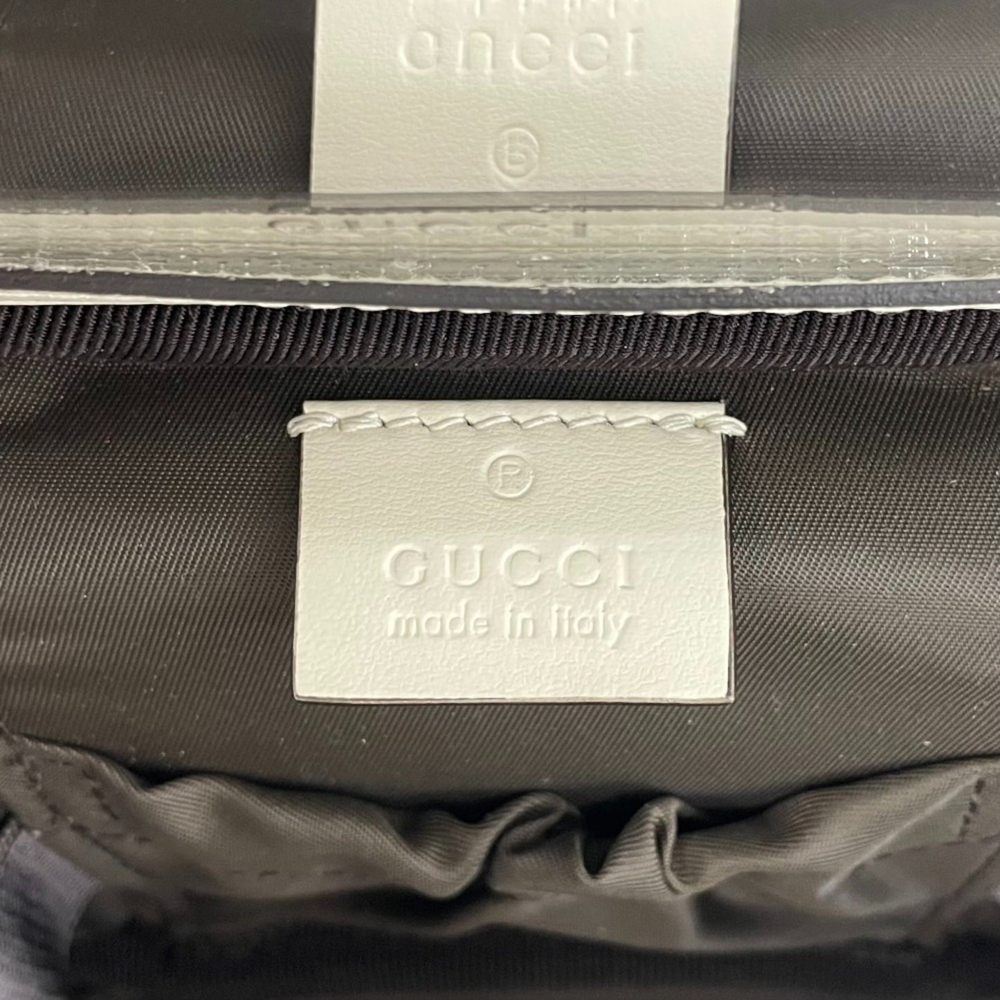 Gucci White Leather Pouch Vanity Bag