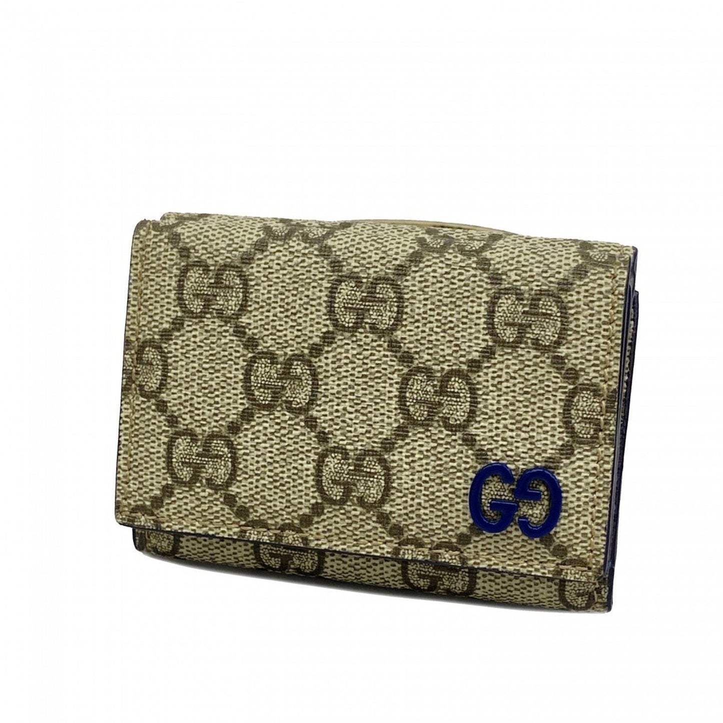 Gucci Brown Navy Pvc Wallet (Tri-Fold)